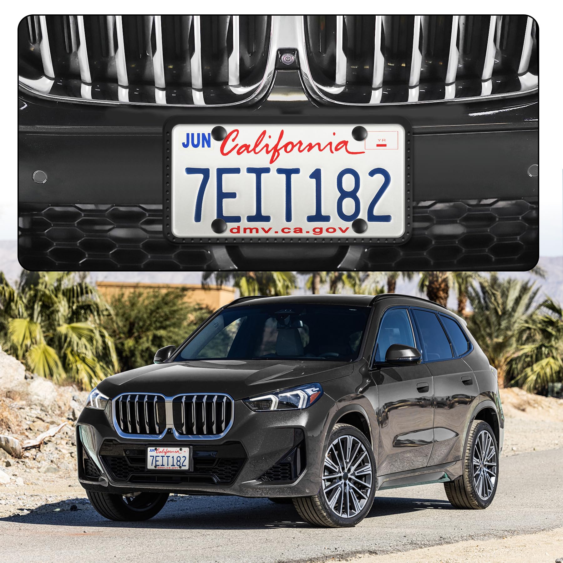 Livtee Silicone License Plate Frames Covers, 2 Pack Universal American Car Accessories License Plate Bracket Holder With Bolts W