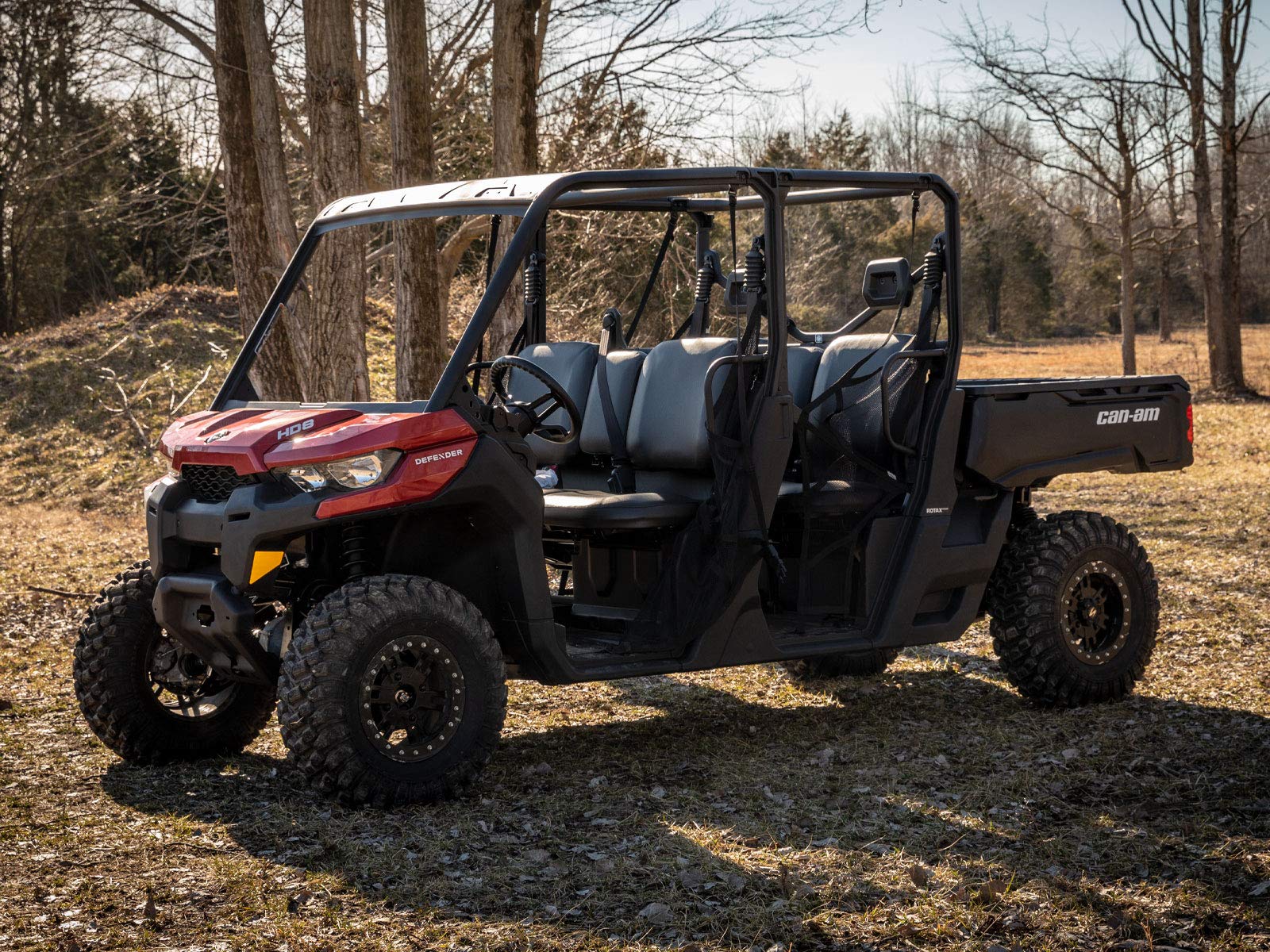 SuperATV Arched A Arms for Can-Am Defender HD 5/8/10 - 2" Forward Offset, Metal, Black, Fits up to 32" Tires