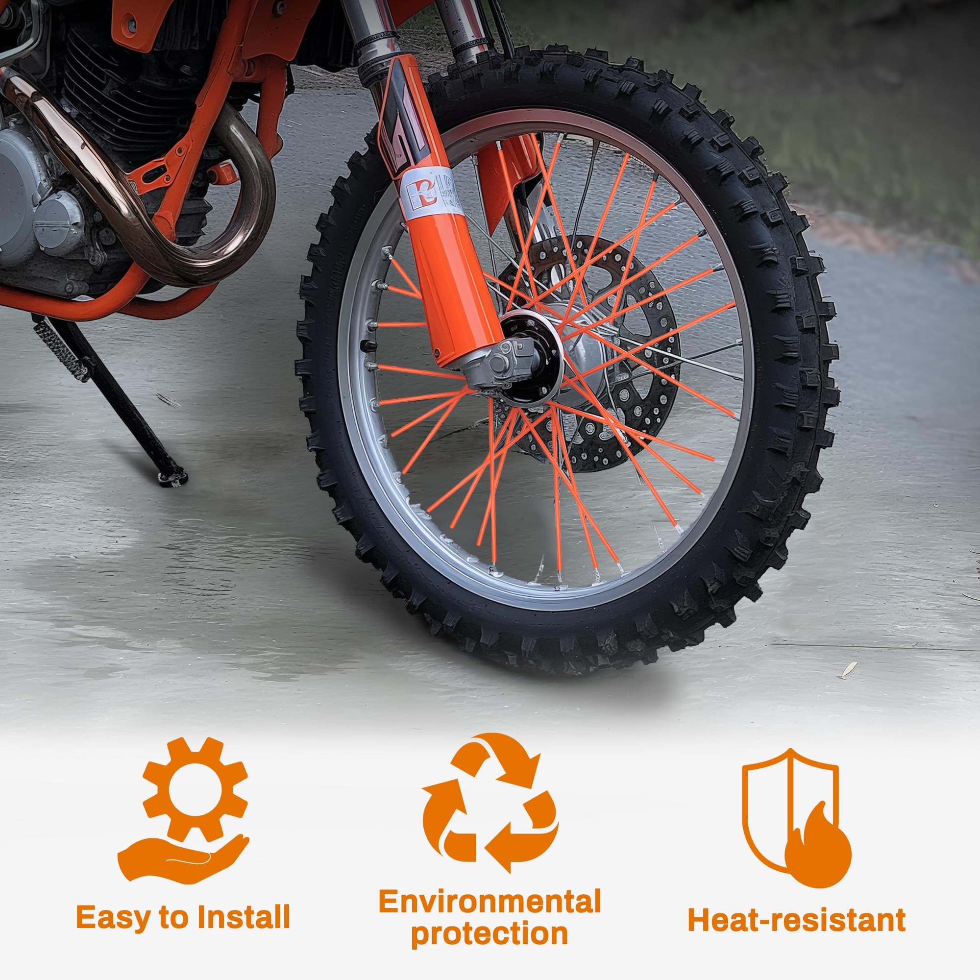 JZY Bike Spoke Skins Bicycle Covers - 72Pcs Universal Motorcycle Wheelchair Wheel Spoke Wraps, Dirt Bike Spoke Skin, Pipe Trim f
