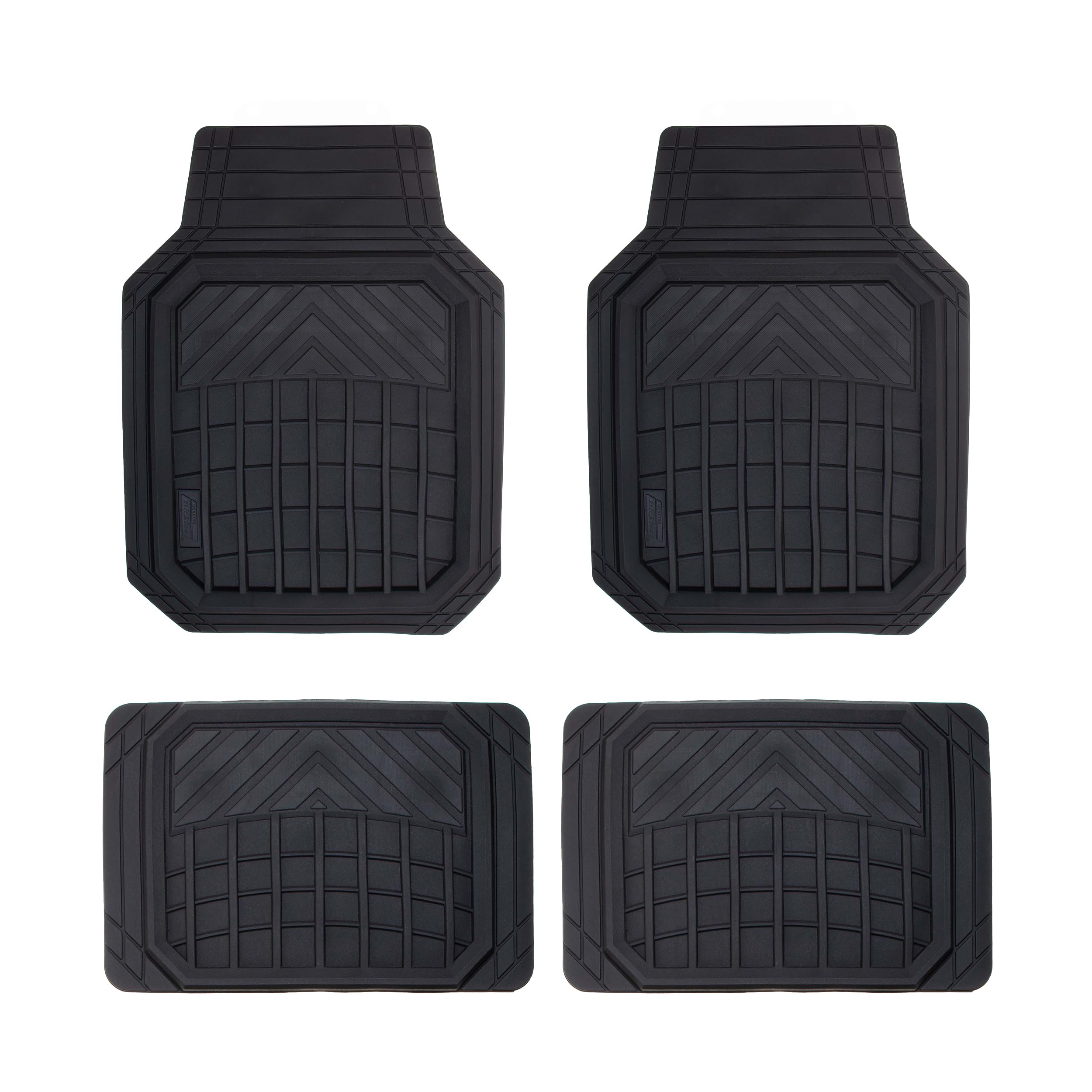 Dickies 4-Piece Deep-Tray Floor Mats, Heavy-Duty Car Floor Mats, All-Weather Car Floor Mats, Floor Mats for Car, Truck, SUV, Tri