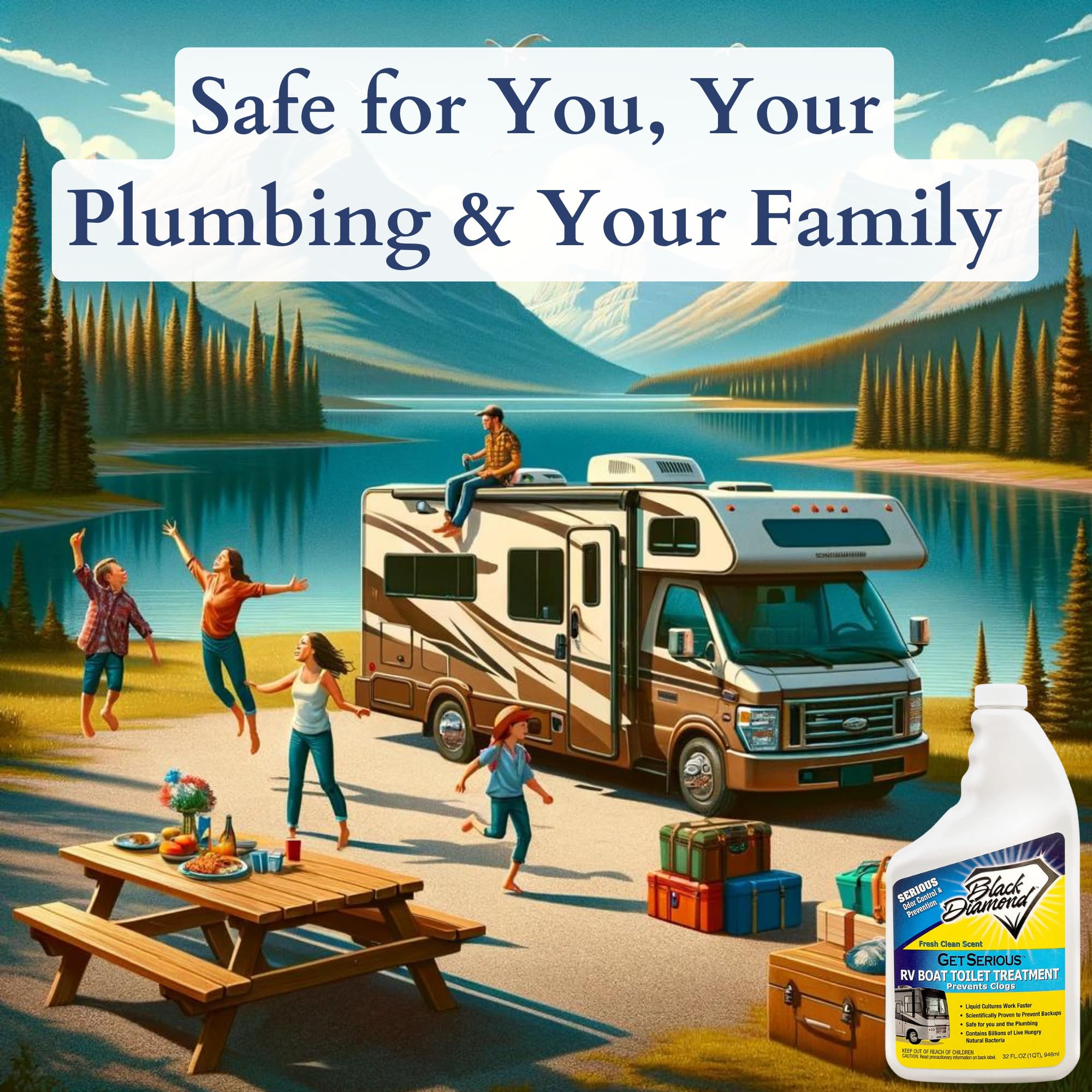 Get Serious Rv, Boat, Camper Chemical Toilet Holding Tank Treatment And Deodorizer. Works Faster Than Tablets Or Packs In Grey A