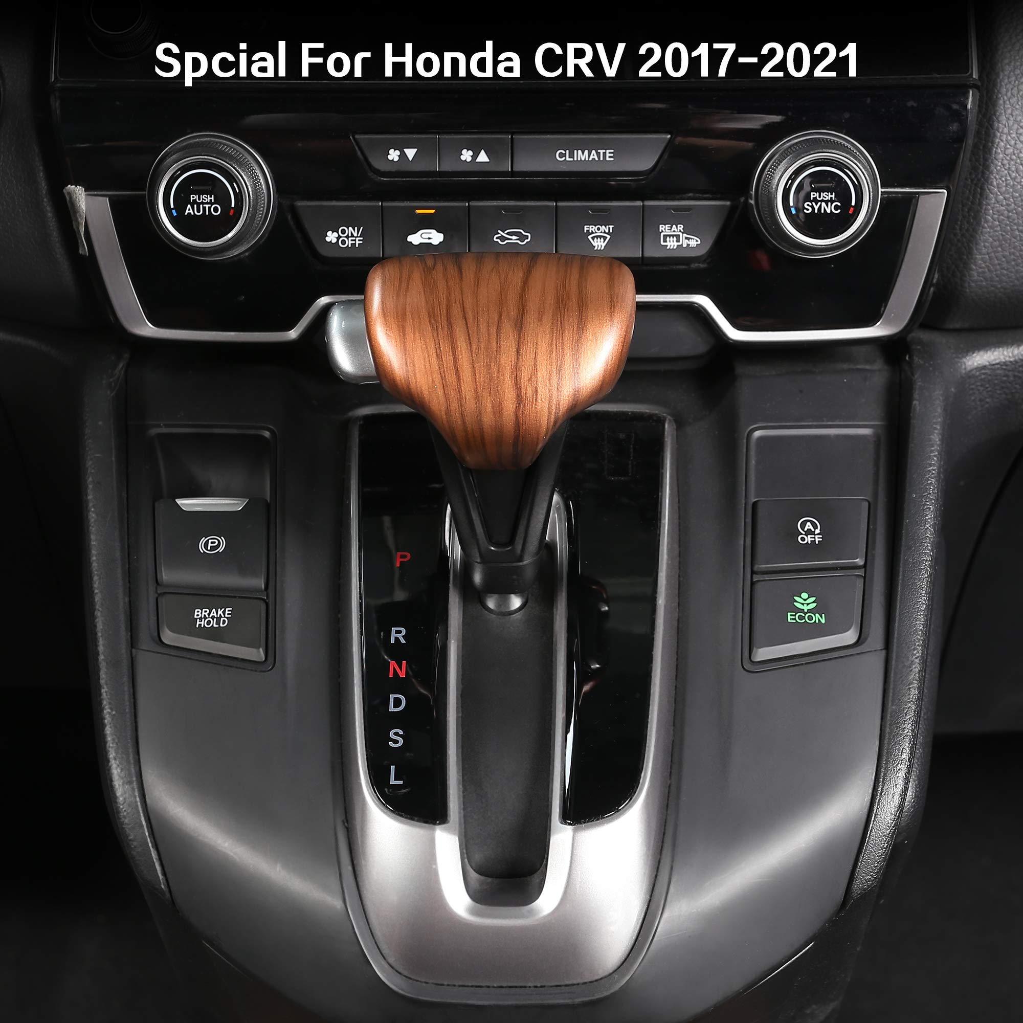 AntBooBoo for Honda CRV CR-V 2017 2018 2019 2020 2021 2022 Gear Shift Knob Cover Peach Wood Grain Interior Decoration for CR V (