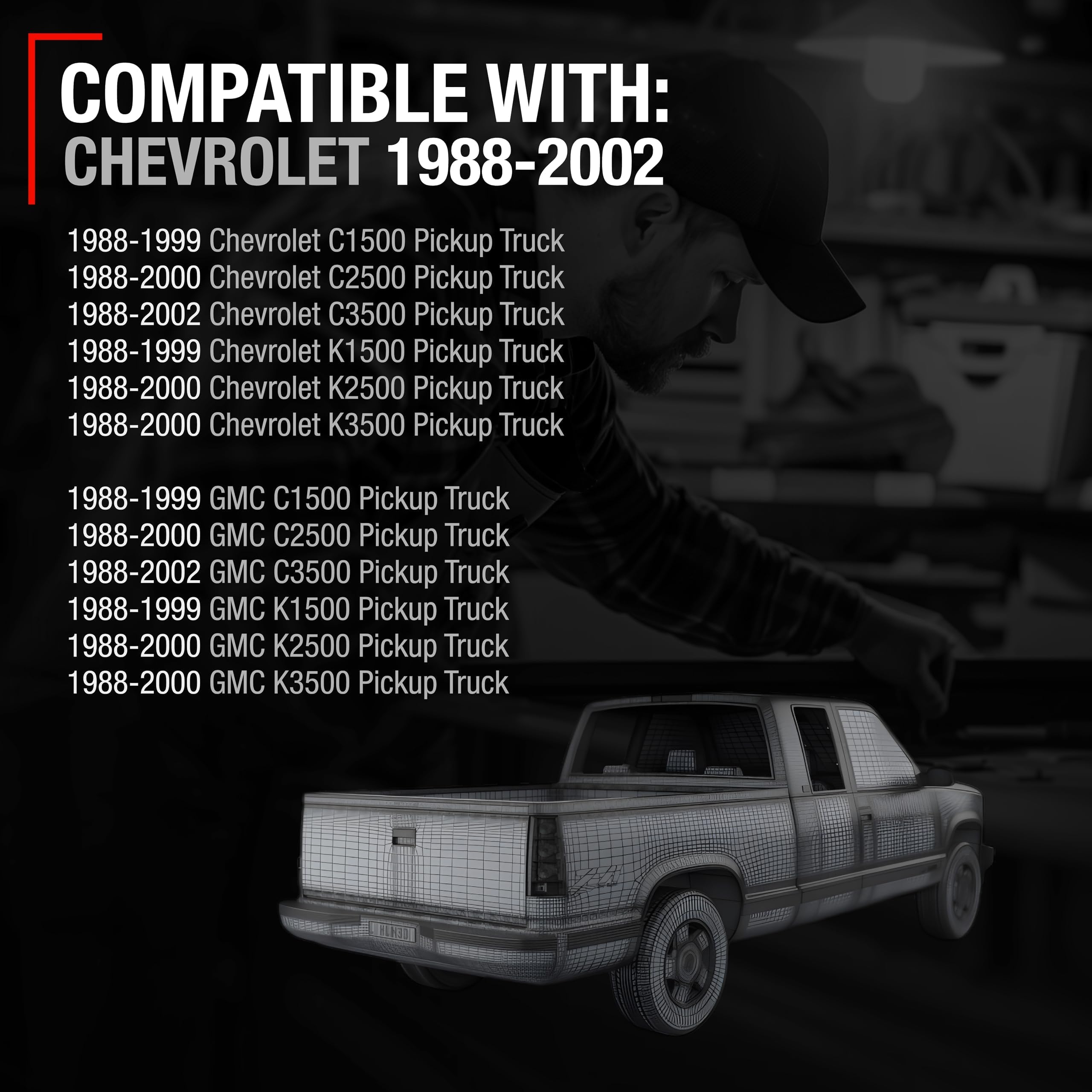 T1A Tailgate Bezel - Compatible With 1988-1999 Chevrolet C1500, K1500, C2500, C3500, K2500, K3500, 91-02; 88-99 Gmc C1500, K1500