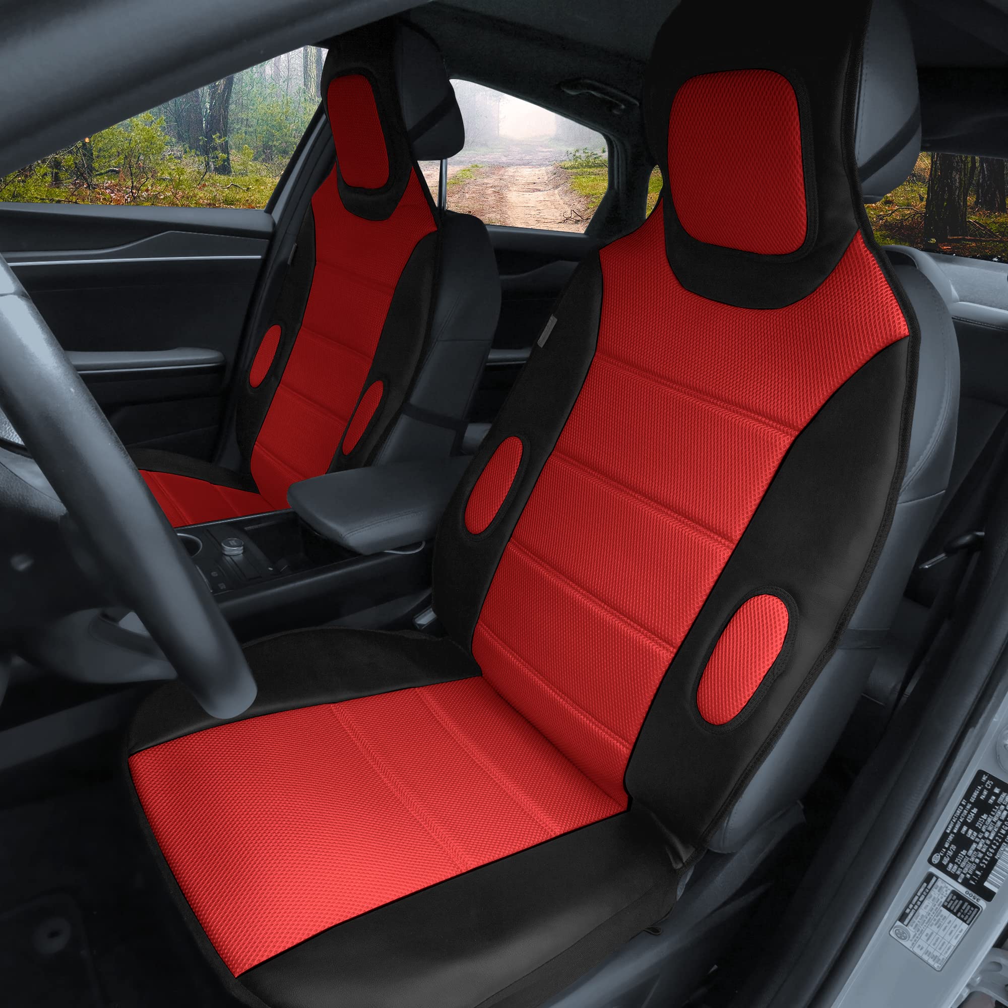 Fh Group Car Seat Cover Cushion - 2 Pack Seat Covers For Cars Trucks Suv,Faux Leather Car Seat Cushions, Waterproof Car Seat Cov