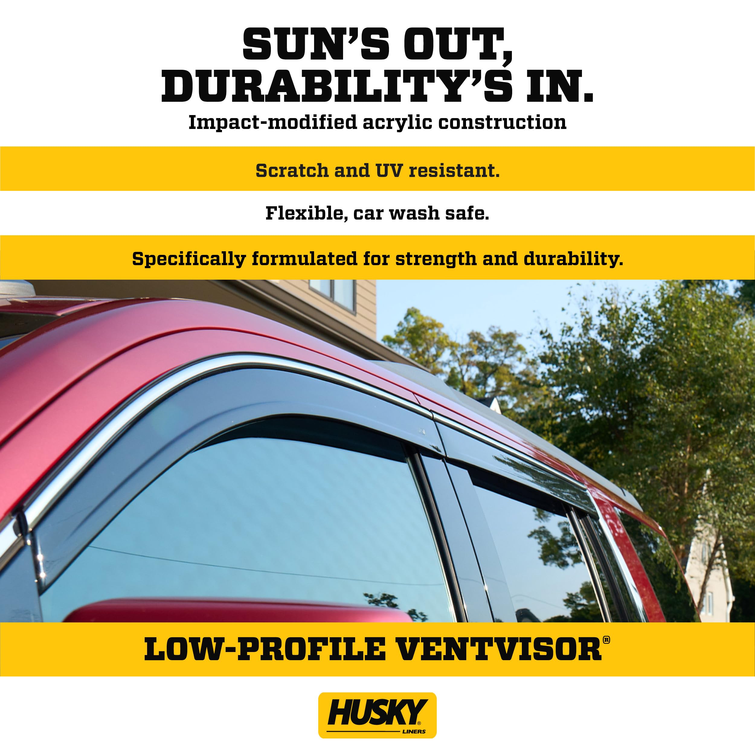 Husky Liners Low Profile Ventvisors/Rain Guards | Fits 2024-2025 Chevrolet Traverse, 4 pcs. | Smoke - 2854137