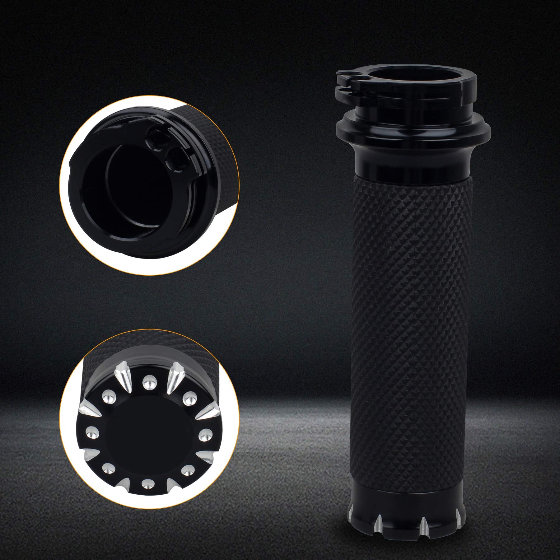 NTHREEAUTO Handlebar Hand Grips Motorcycle Throttle Grip for 1'' / 25mm Handle Bars Universal Compatible with Harley Dyna Sports
