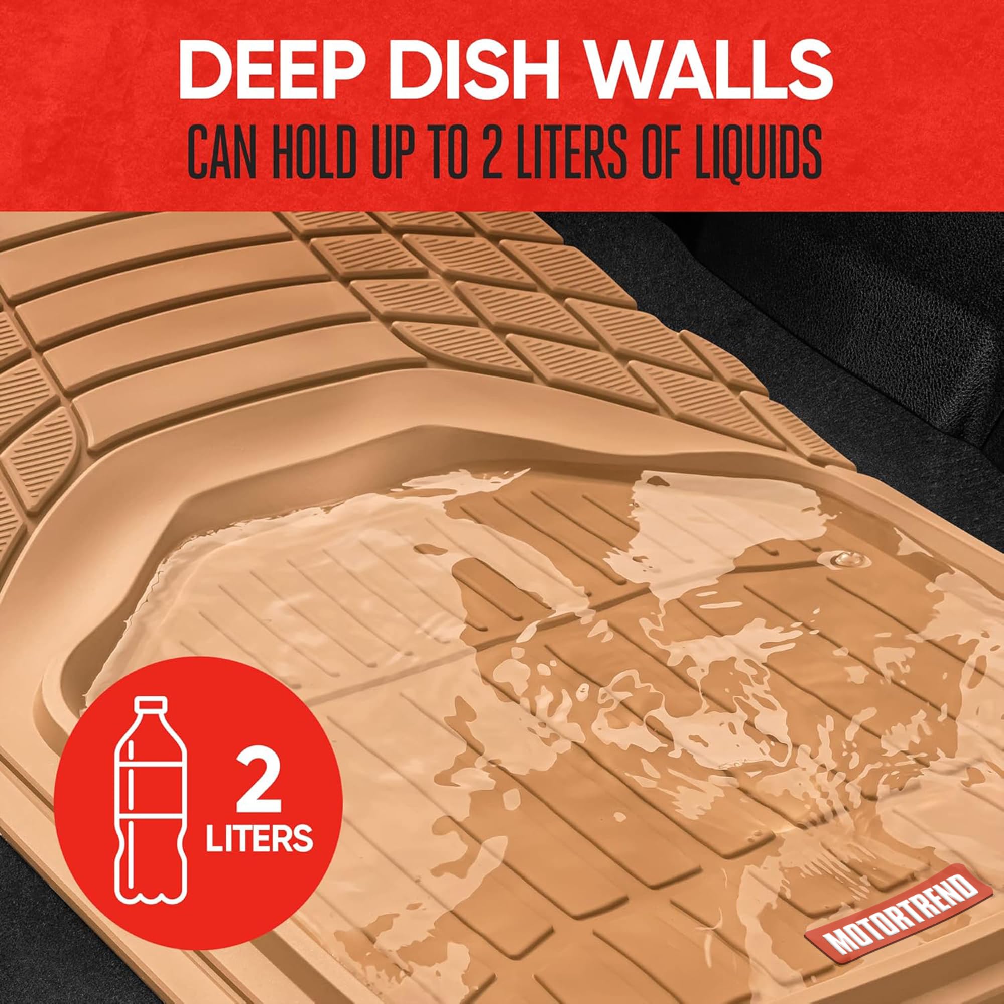 Motor Trend 943-BG FlexTough Defender Car Floor Mats -Next Generation Deep Dish Heavy Duty Contour Liners for Car SUV Truck & Va