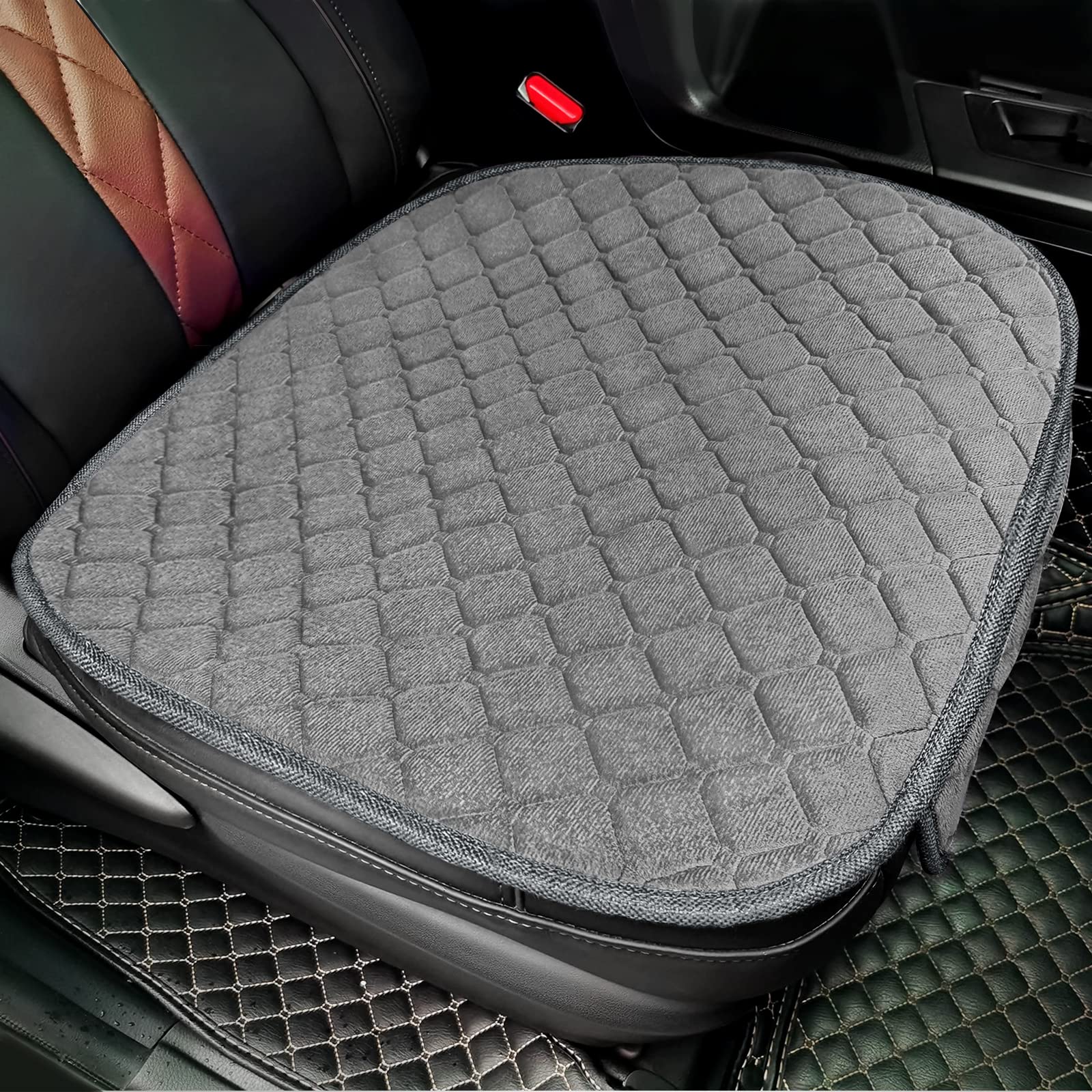 Surpassme Comfortable Car Seat Covers Universal Front Seat Coves For Car Accessories With Storage Pockets, Padded Car Interior C