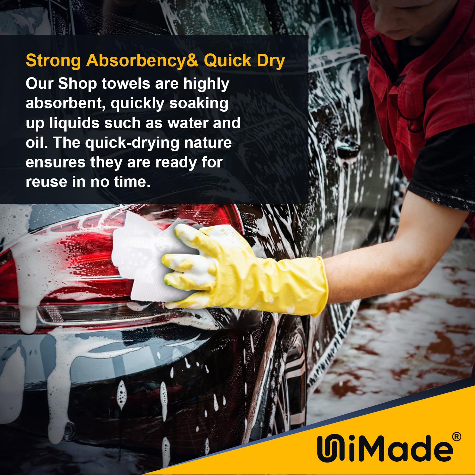 Unimade Microfiber Cleaning Cloths, 24 Pack Microfiber Towels For Cars Bulk Shop Towels Absorbent Car Cleaning Rags For Automoti