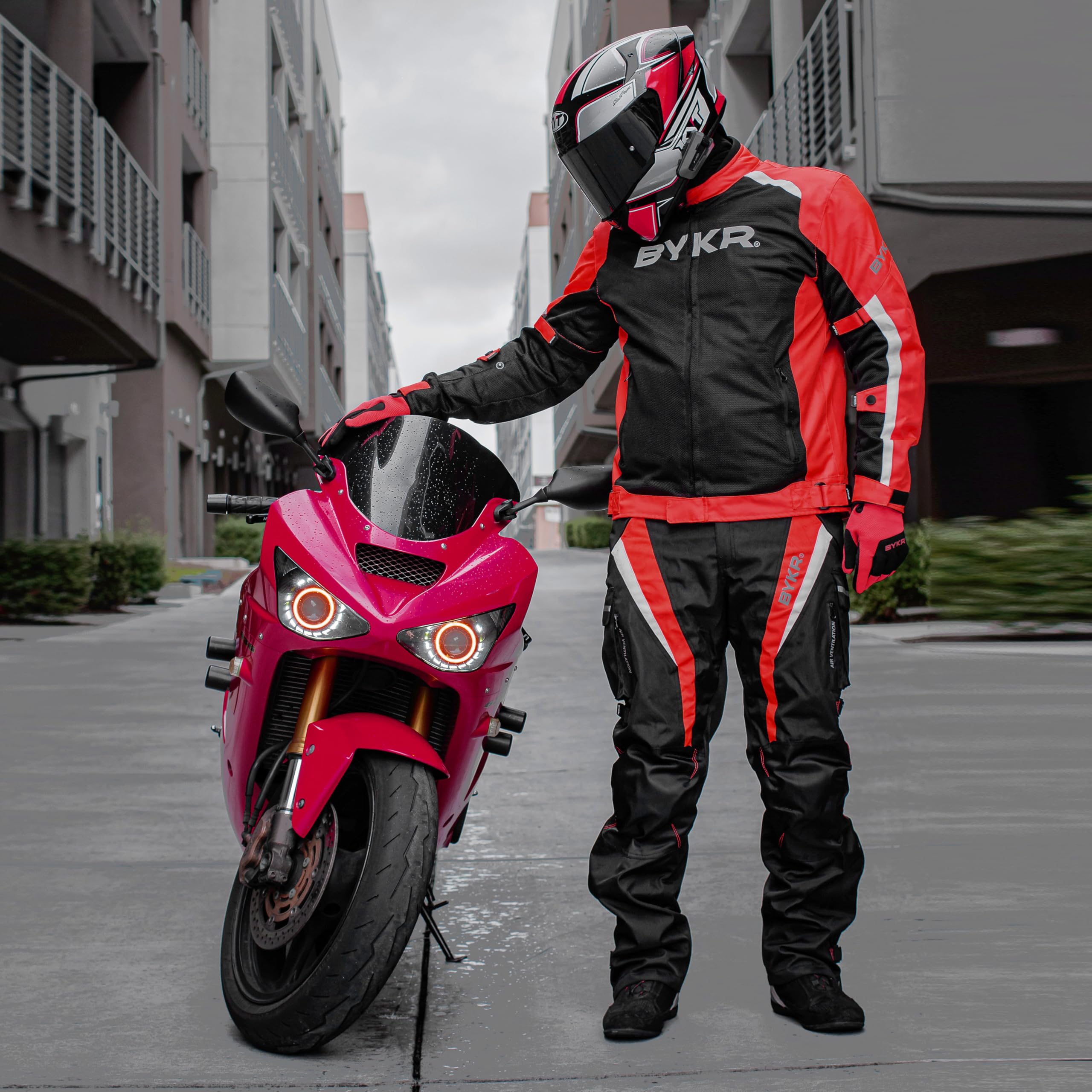 Bykr All-Weather Motorcycle Gloves For Men & Women - Protection For Dirt Bike, Bmx, Mx, And Atv Riding - Red 3Xl