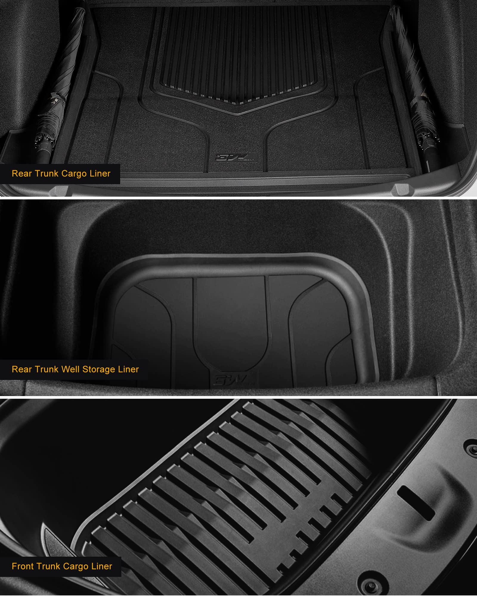 3W Floor Mats Compatible For Tesla New Model Y 2025 2026 Juniper Lumedge, Tpe All Weather Custom Fit Floor Liner For Model Y, 1S