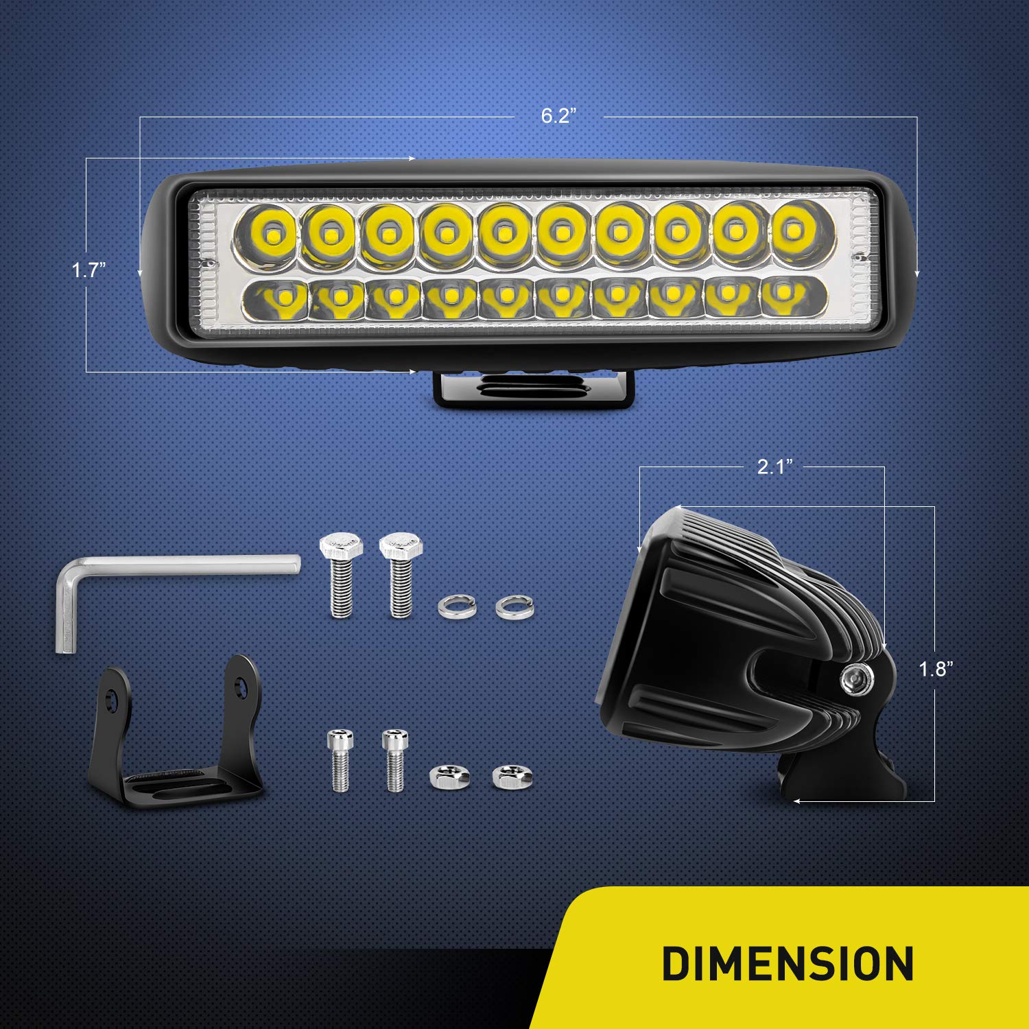 Nilight 2Pcs Led Pods 6 Inch 60W Spot Light Bar 3000Lm Driving Fog Off Road Lights 12V/24V For Trucks Jeep Utv Atv Marine Boat G