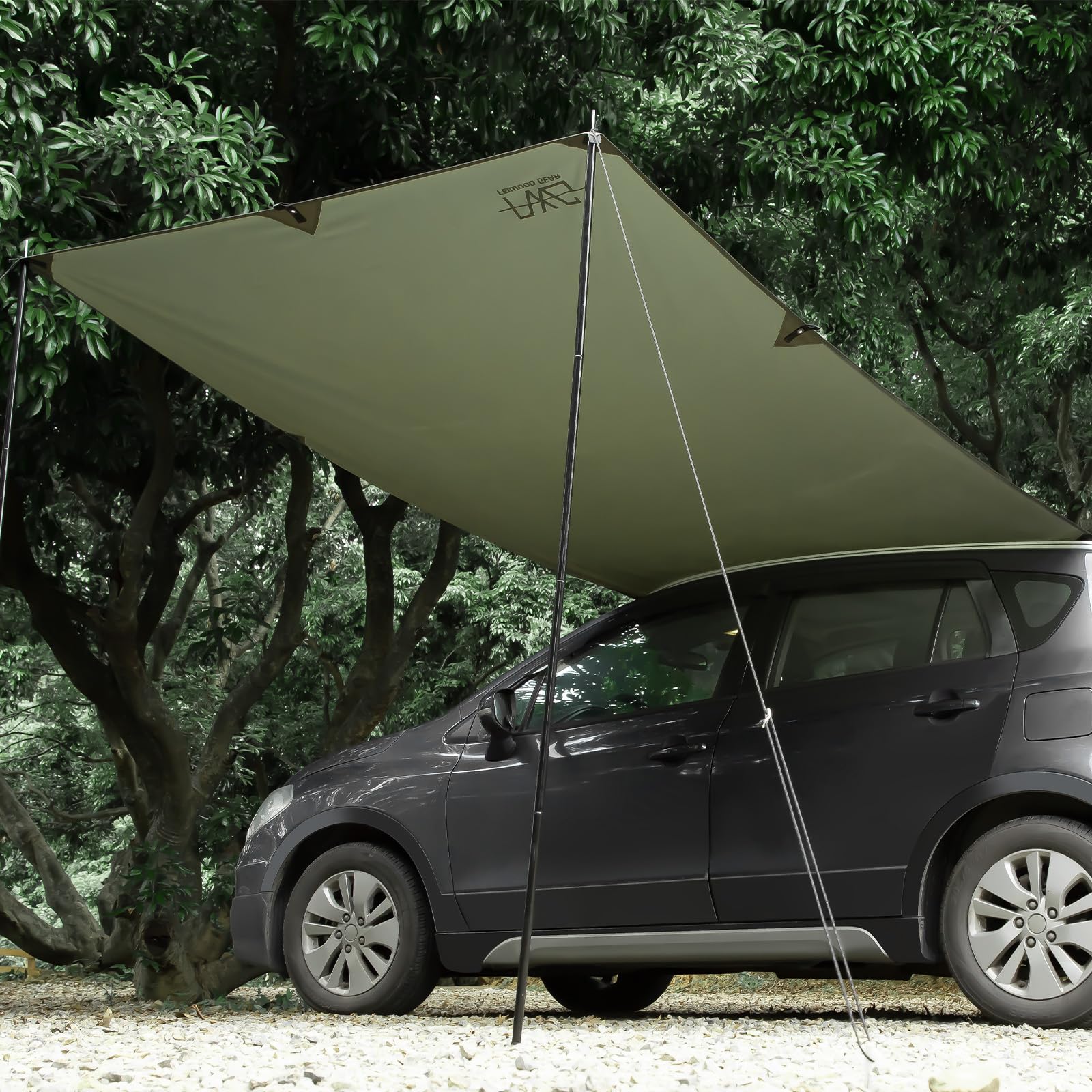 FEIWOOD GEAR Portable Car Awning for SUV, Vehicle Awning for Camping Van Truck, Needn't Roof Rack Hardwares Waterproof UV50+