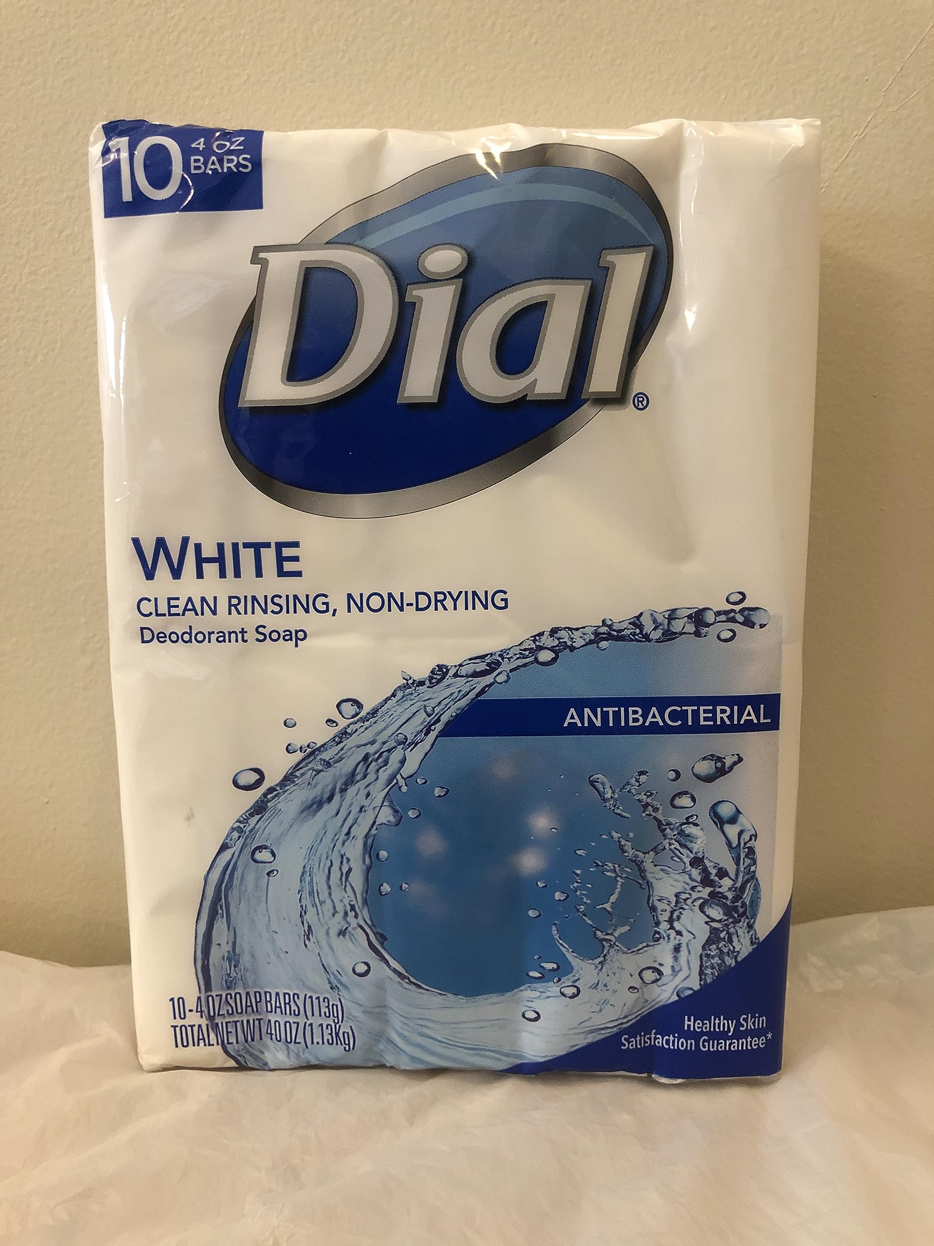 Dial Antibacterial Bar Soap  White  4 Ounce  10 Bars-New
