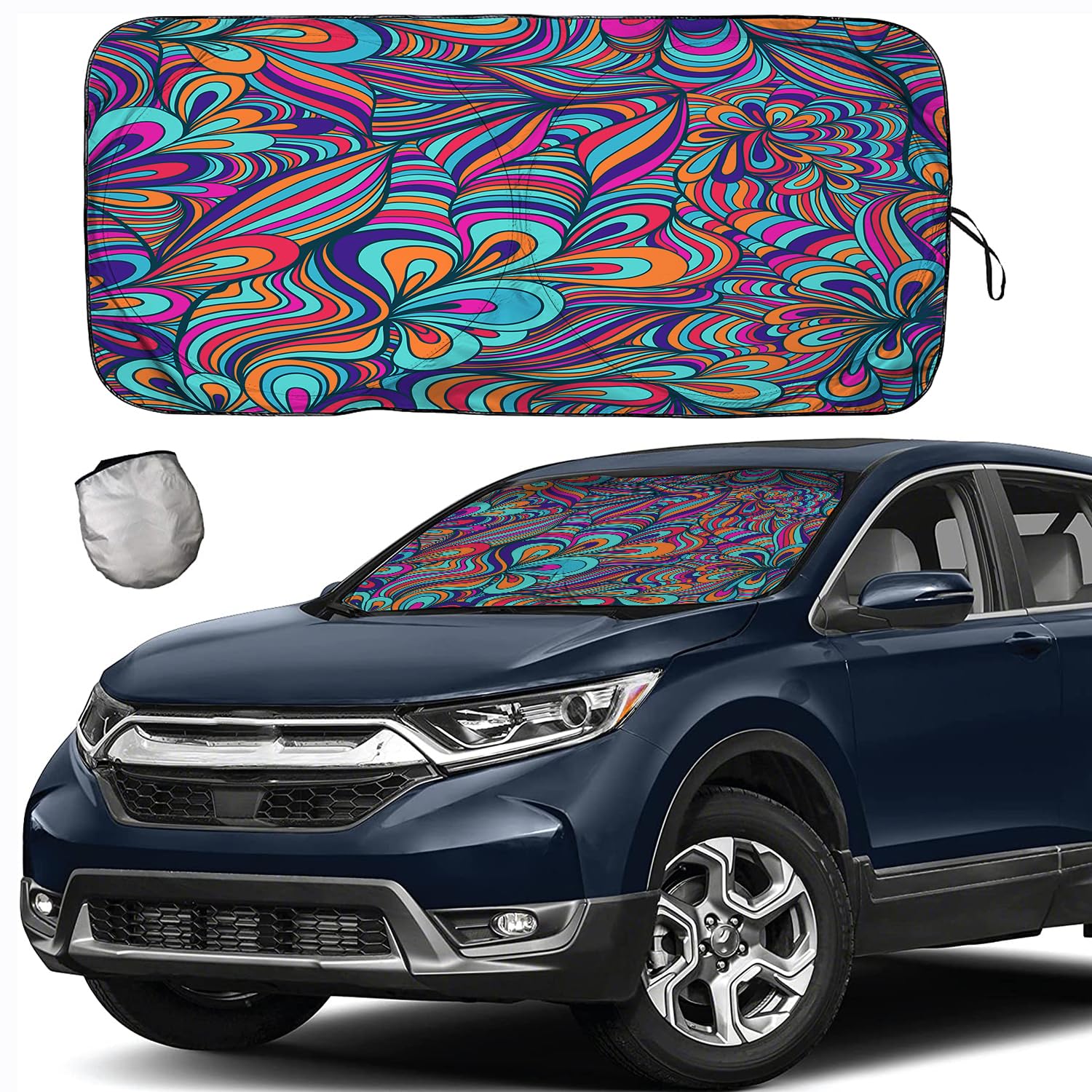 [2025 Upgrade] Tdcqqgqq Windshield Sunshade Medium - 46   -64    Wide, 34    High, Uv Protection Sunshade For Cars, Reduces Heat