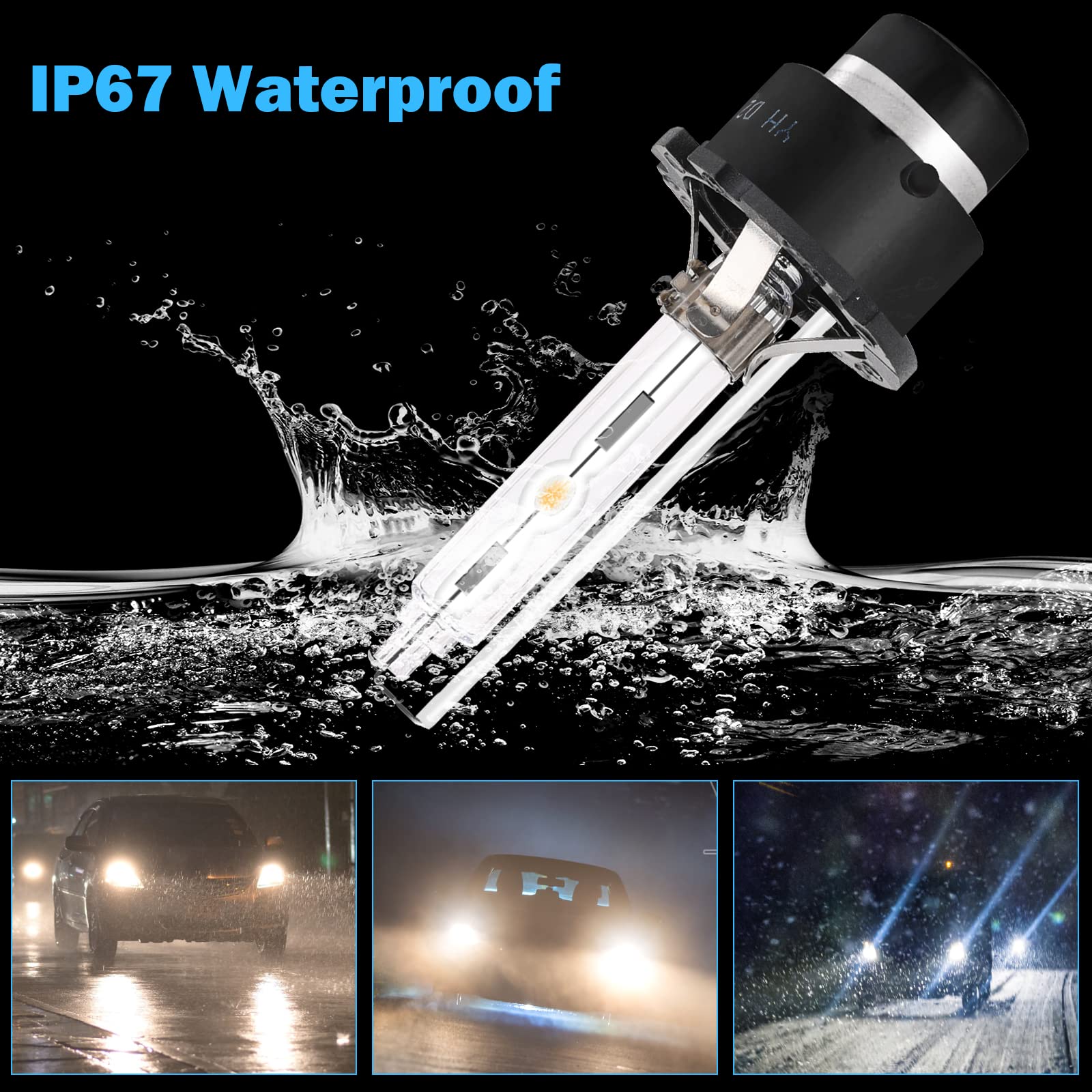 Yikesai W3T19371 Xenon HID Headlight Ballast & Igniter with D2S Bulb Replacement for Acura, Honda, Mazda, Mitsubishi - Smooth Finish