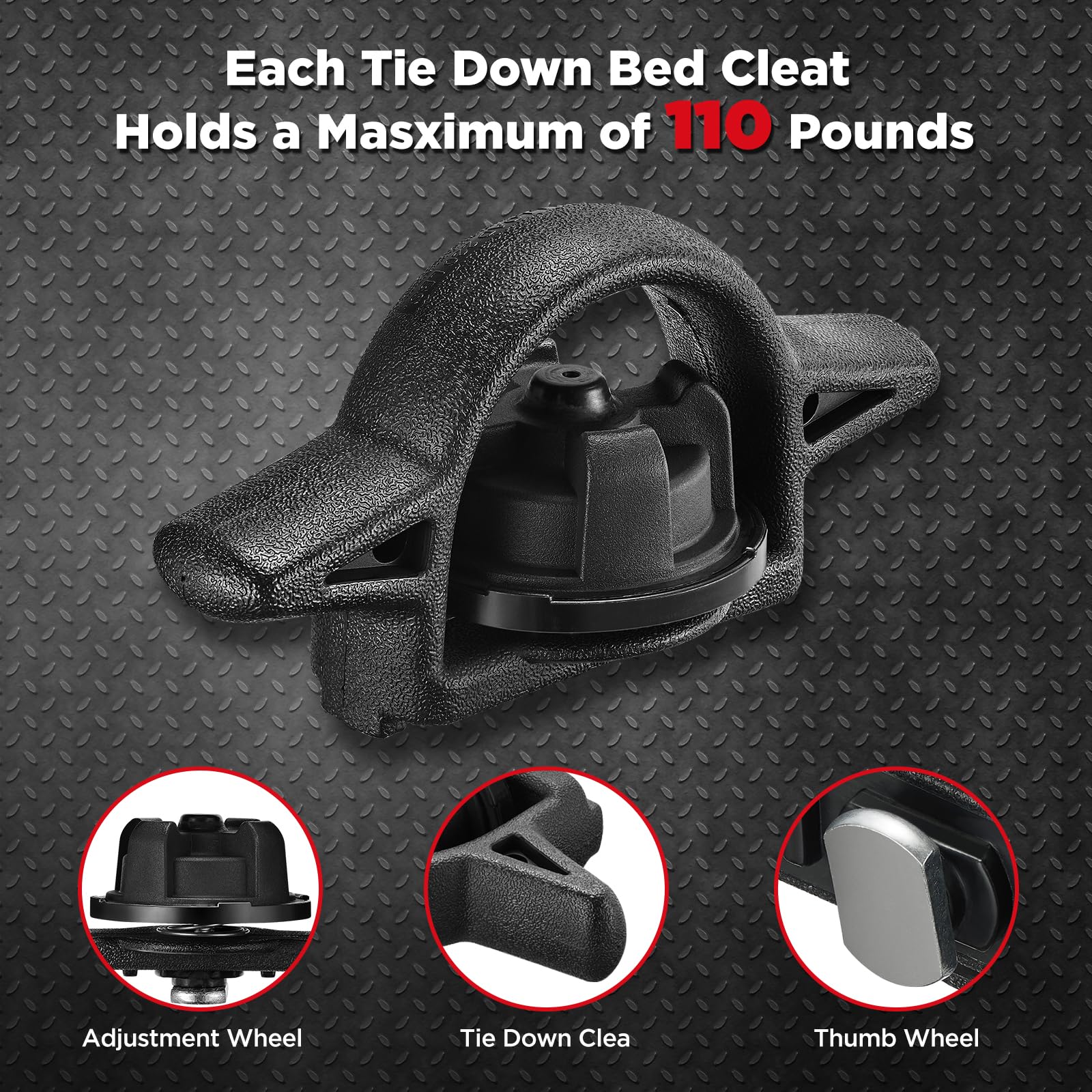Speedwow 4Pcs Bed Cleat, Pt278-35160/Pt278-35112 Tie Down Bed Cleat Compatible With Toyota Tacoma 2005-2023; Compatible With Toy