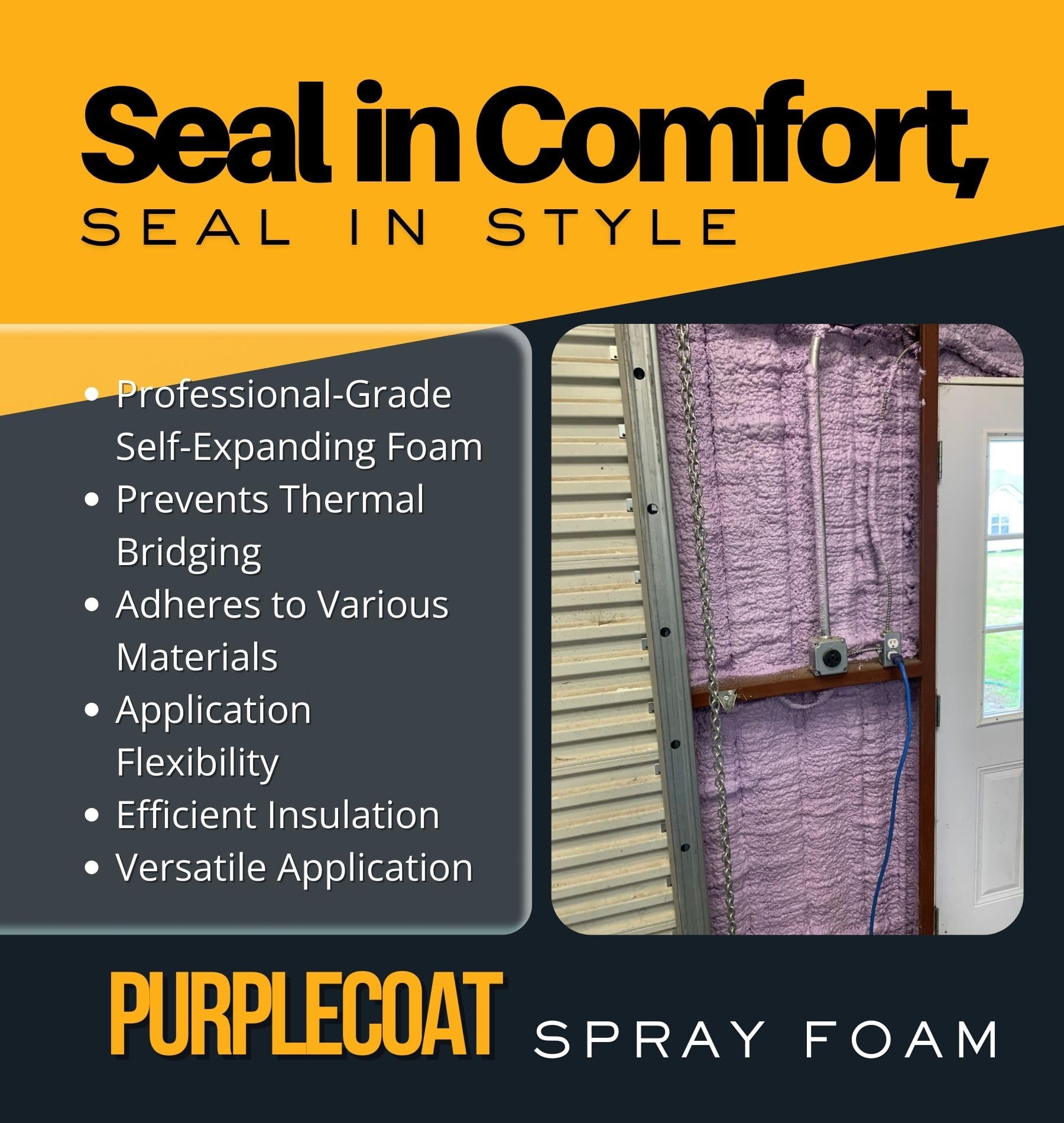 Vega Bond Sf001 12-Packs, Premium Single Component, Self Expanding, Purplecoat Closed Cell Insulation Spray Foam, Acoustic Spray