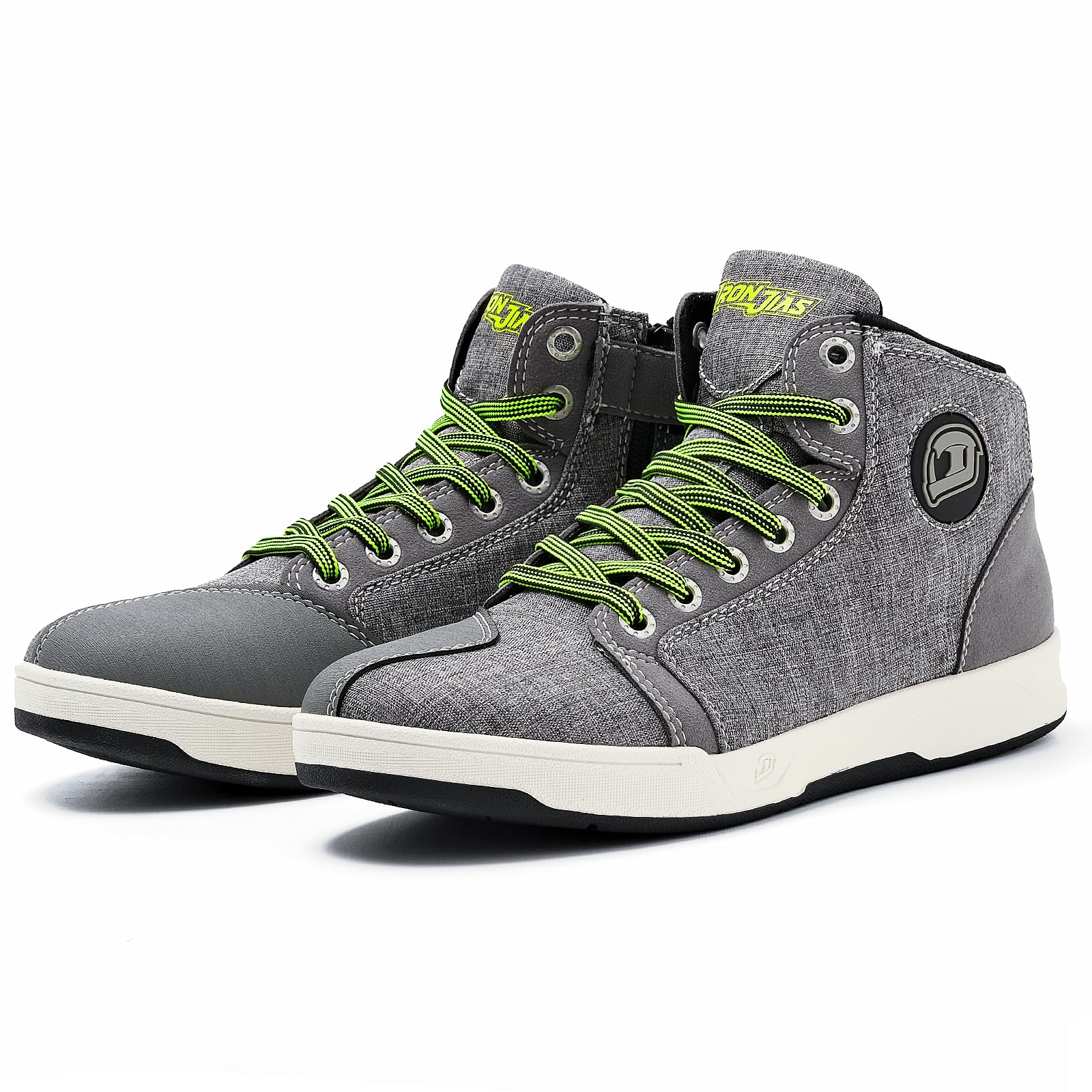 Iron Jia'S Motorcycle Shoes For Men, Breathable Anti-Slip Protective Gear, Powersport Casual Motorcycle Riding Boots (Grey 11)