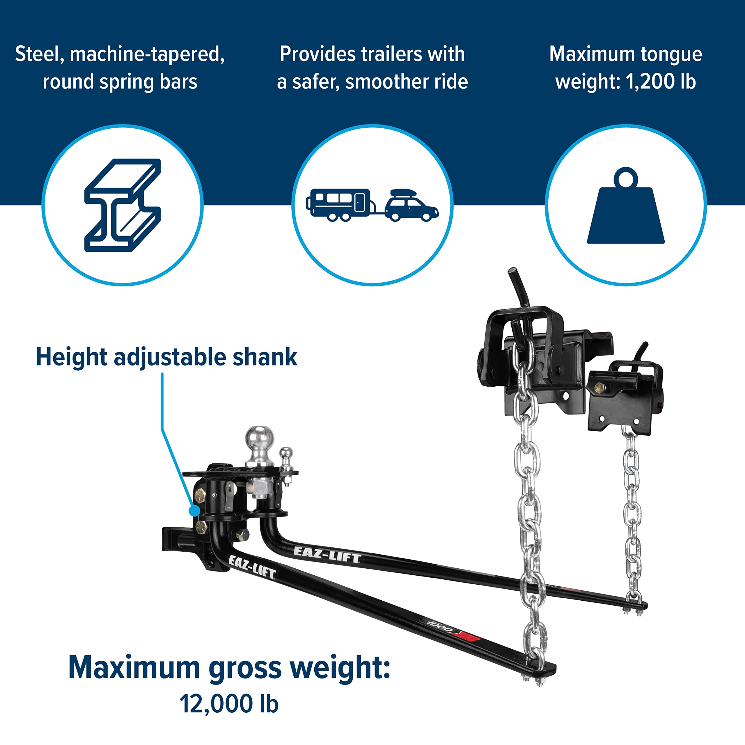 Camco 48058 - RV Trailer Camper Towing Ready to Tow Kit 1000 Lbs Sway Control Hitch 48058