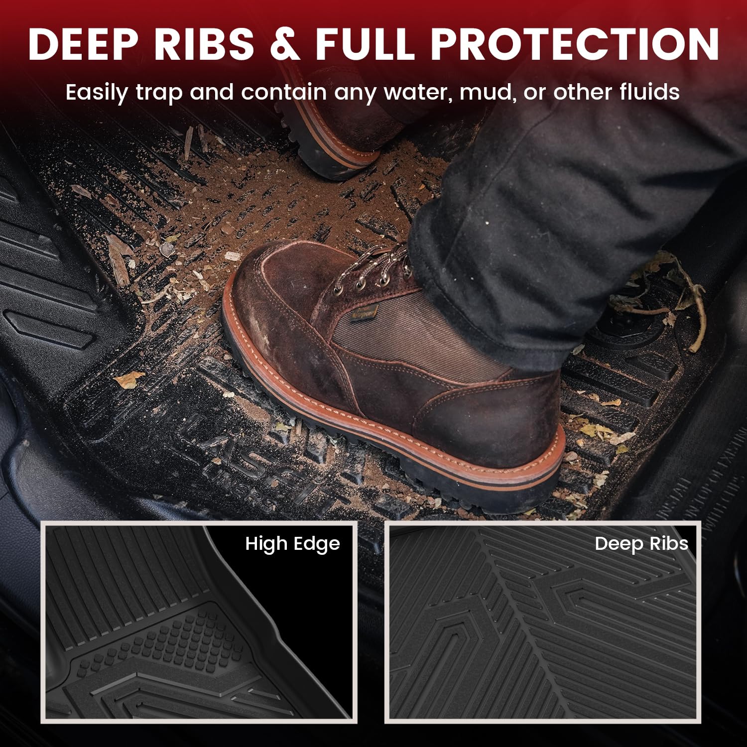 LASFIT Floor Mats & Cargo Liner for Chevrolet Chevy Equinox/GMC Terrain 2018-2024 (Not for Equinox EV 2024-2025), All Weather TP