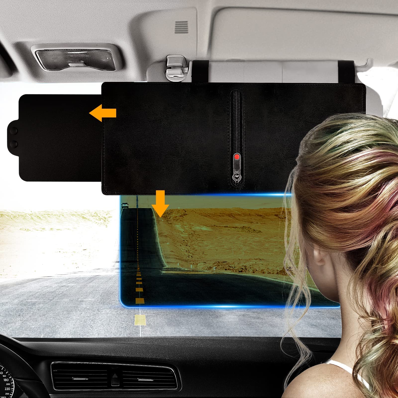 Upgraded Polarized Car Sun Visor Extender Car Visor Extender Sun Blocker Sun Visor For Car Windshield Automotive Interior Sun Protection,Protects From Uv Rays(Passenger_Side)