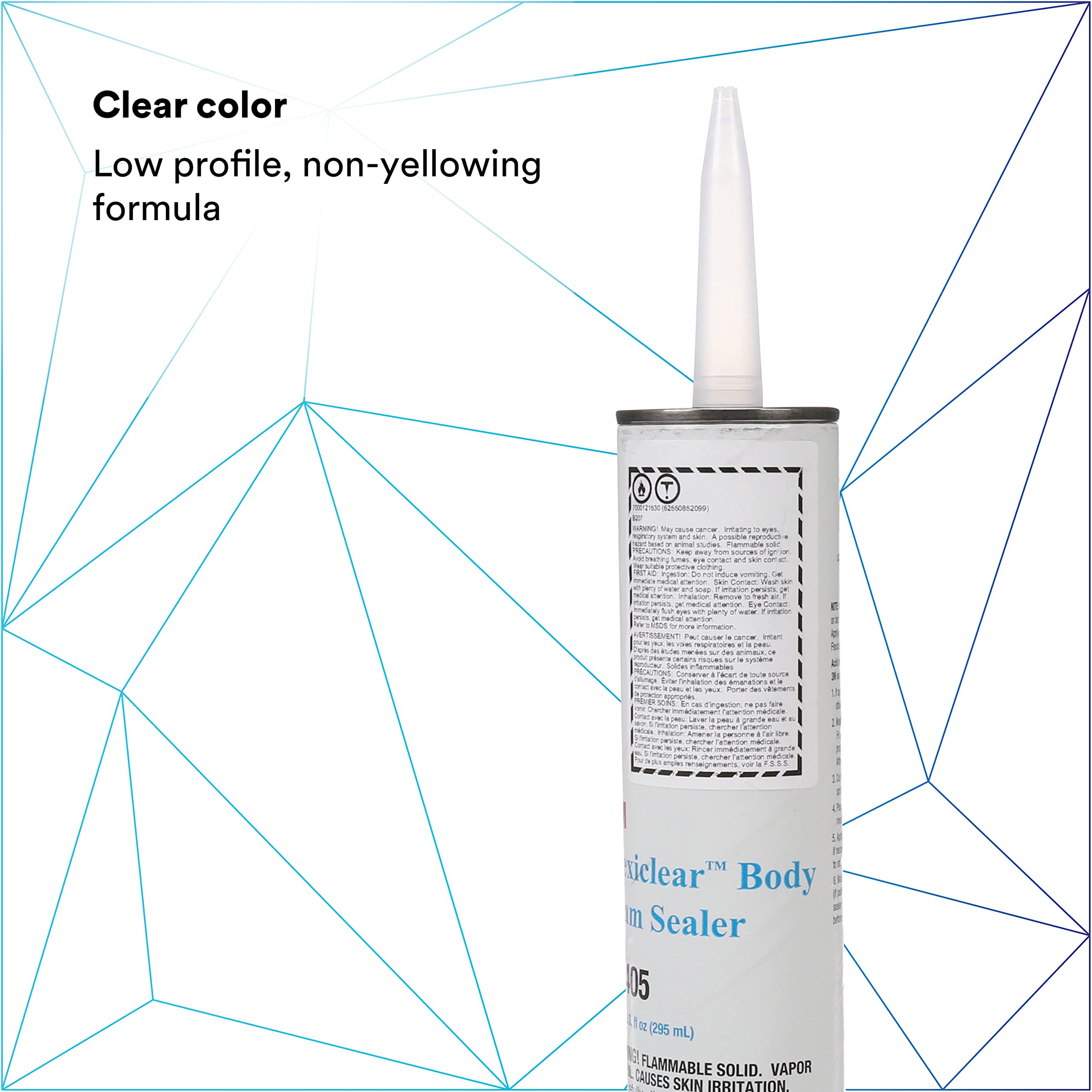 3M Flexiclear Body Seam Sealer, 08405, Medium-Bodied, Low Modular Sealer, 1/10 Gal/10 Fl Oz Cartridge