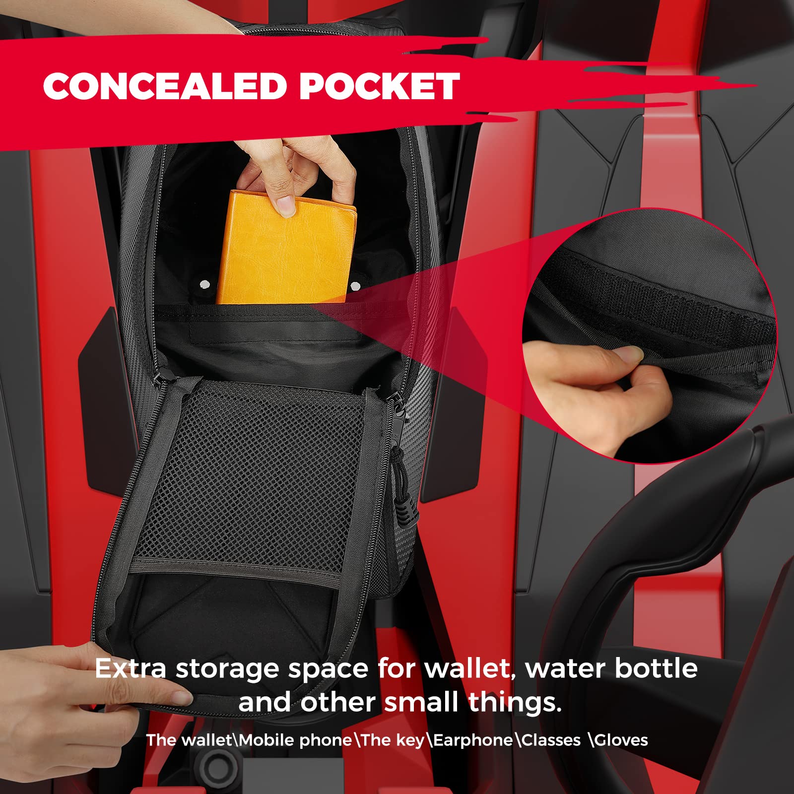 KEMIMOTO Center Console Bag - Large Black Nylon Storage for Polaris Slingshot SL S LE SLR GT 2020-2024 (Model B1501-00901BK)