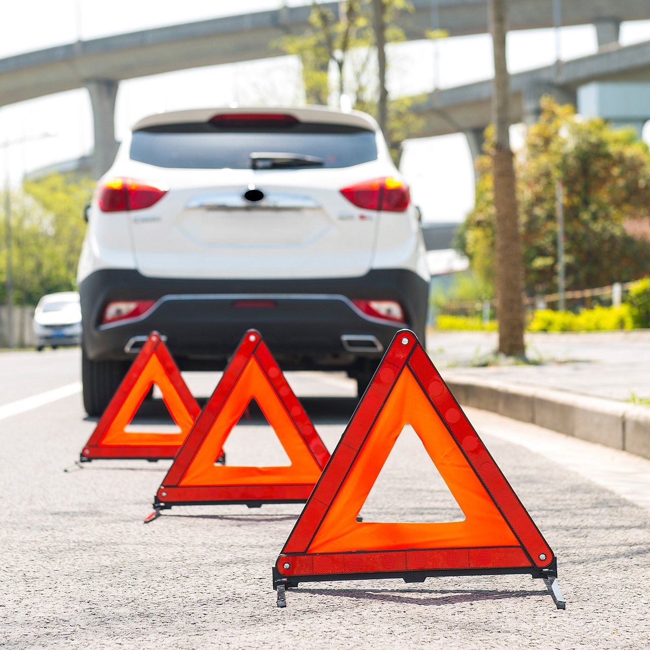DEDC Warning Triangle, Foldable Safety Triangle, Triple Warning Kit, Warning Triangle Reflector, Roadside Hazard Sign, Triangle