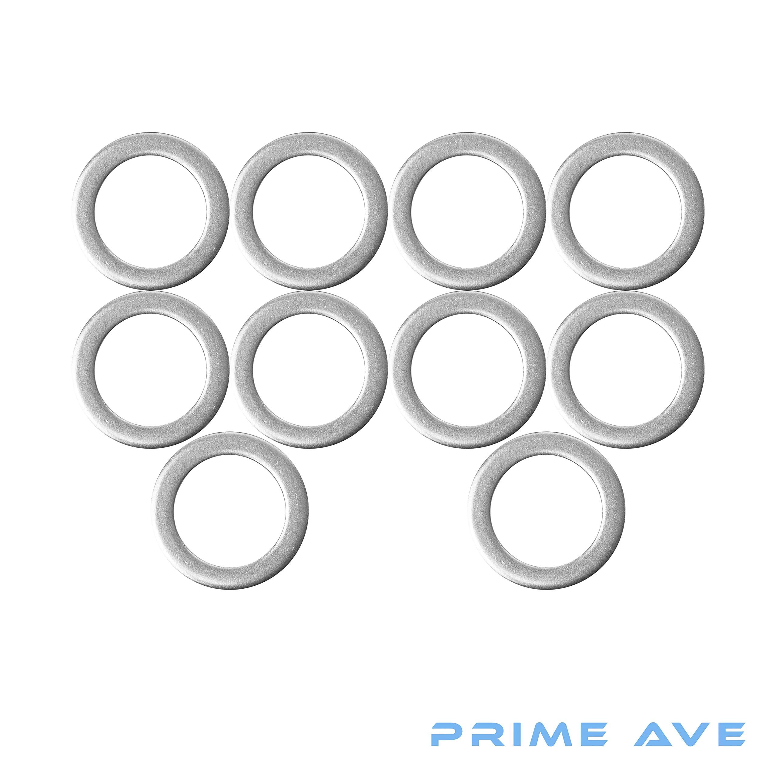 Prime Ave 14mm Crush Aluminum Oil Drain Plug Gasket Washers Compatible/Replacement for Hyundai & Kia Part# 21513-23001 (Package