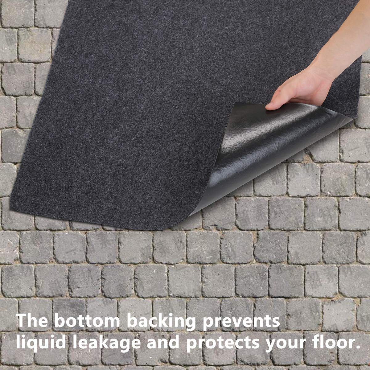 Meitola Cleanable Floor Oil Spill Mat, Oil Absorbing Pad Durable Protective Surface Can Be Used For Car Oil Change (38In36In)