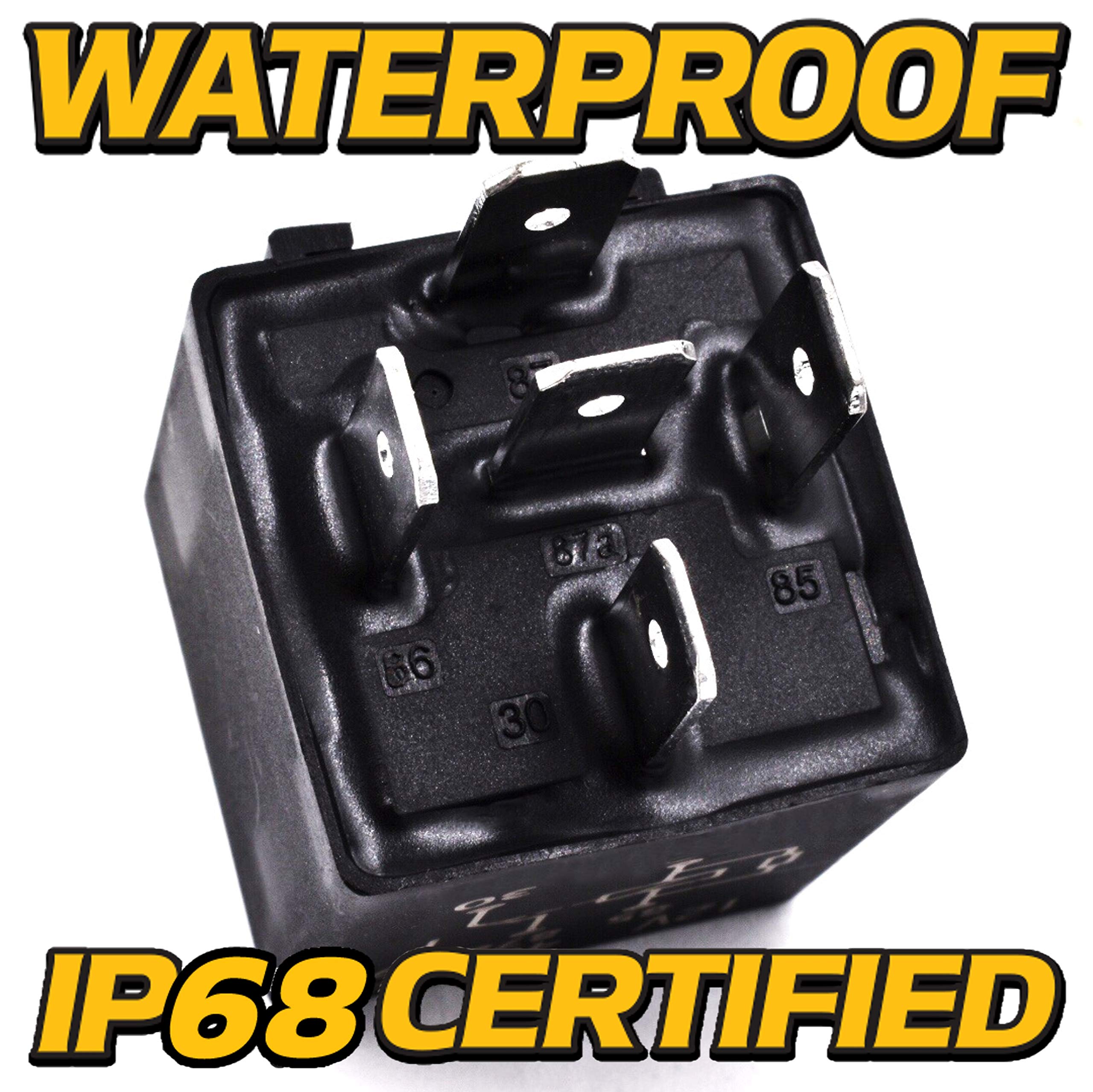 Hd Switch 12V 40A Or 24V 20A Waterproof Relay Replaces Hella Spdt Suppression Resistor 4Rd 007 794-02, 4Rd00779402 007903001 007794311 W/Led Indicator Light & Dielectric Grease
