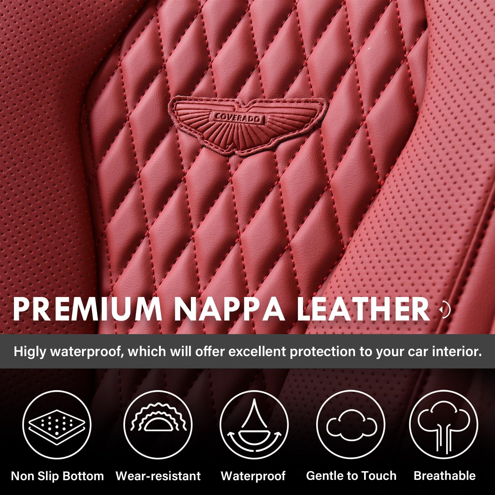 Coverado Seat Covers, Car Seat Covers Front Seats, Red Car Seat Cover, Waterproof Car Seat Covers, Car Seat Cushion, Front Car S