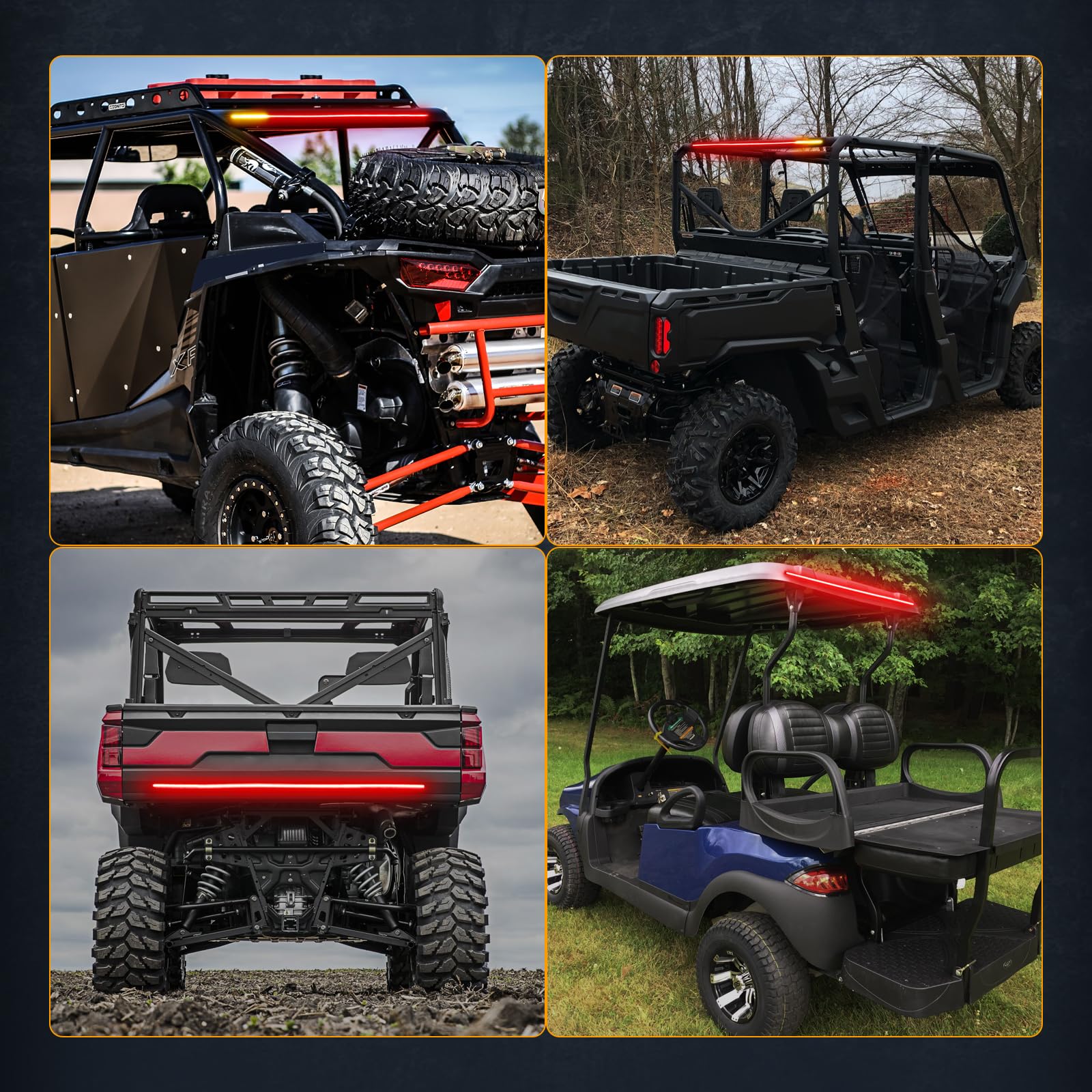 Nirider Utv Tail Light Strip, 30 Inch Rear Light Bar Tailgate Light W/Turn Signal Brake Backup Light For Utv Rzr Polaris Ranger