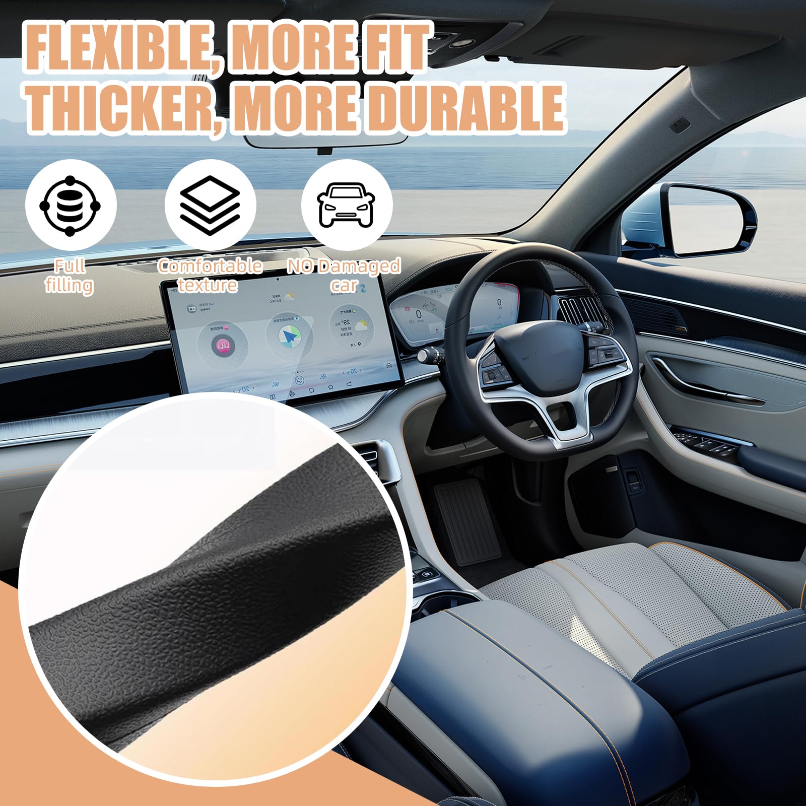 FFKQBH No Drop Seat Guard, Car Seat Side Gap Filler, Drop seat Gap fillers Between Seat and Console Stop Things from Dropping (R