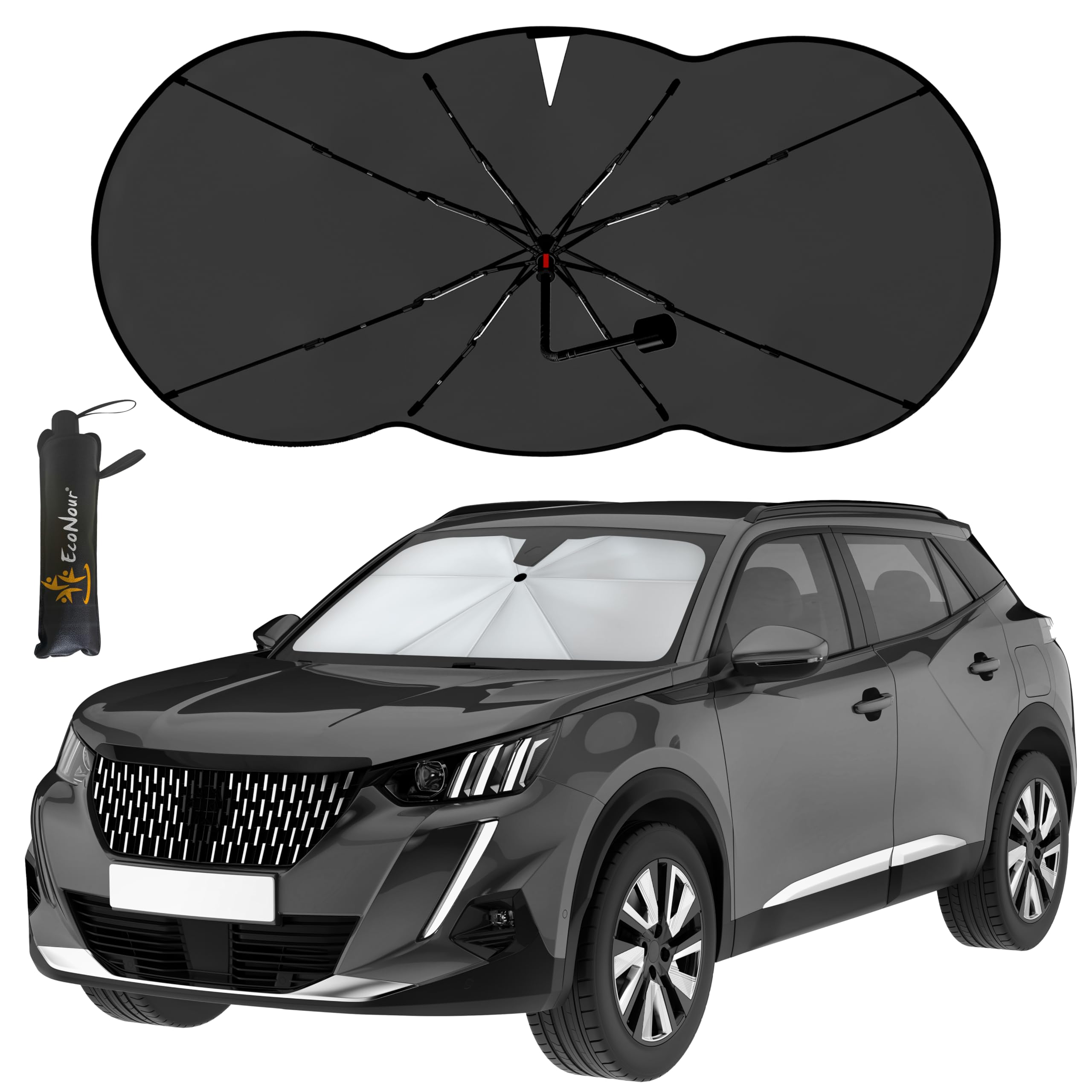 Econour Car Windshield Sunshade Umbrella | Foldable Car Umbrella Sun Shade Cover | Front Windshield Shade For Heat And Uv Rays P