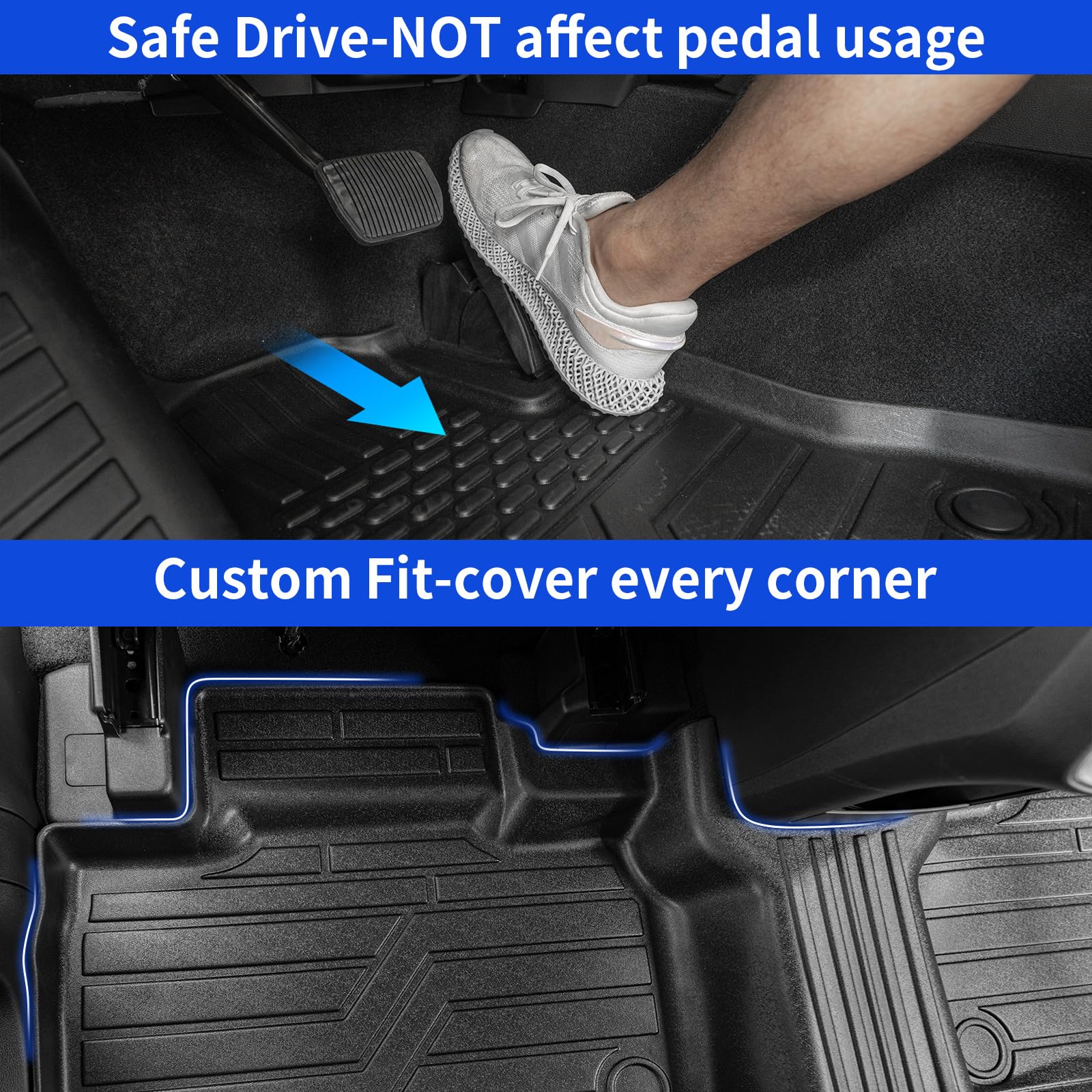 Rongtaod Floor Mats Compatible With 2020-2025 Ford Explorer 6 Seats Captain Chairs Trunk Liner Cargo Liner Cargo Mat Back Seat C