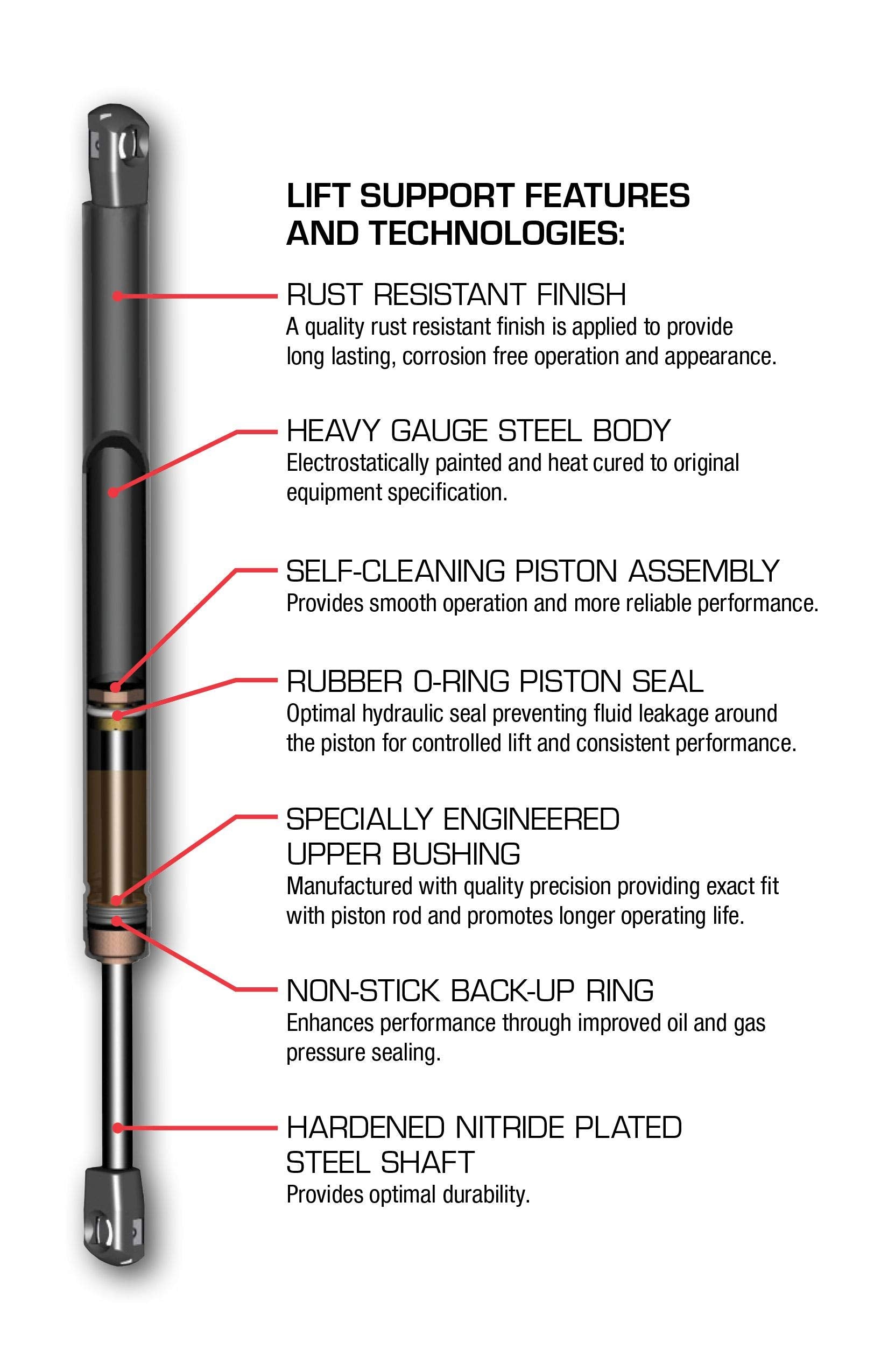 Strongarm 6186 Liftgate Lift Support, Pack Of 1, Black