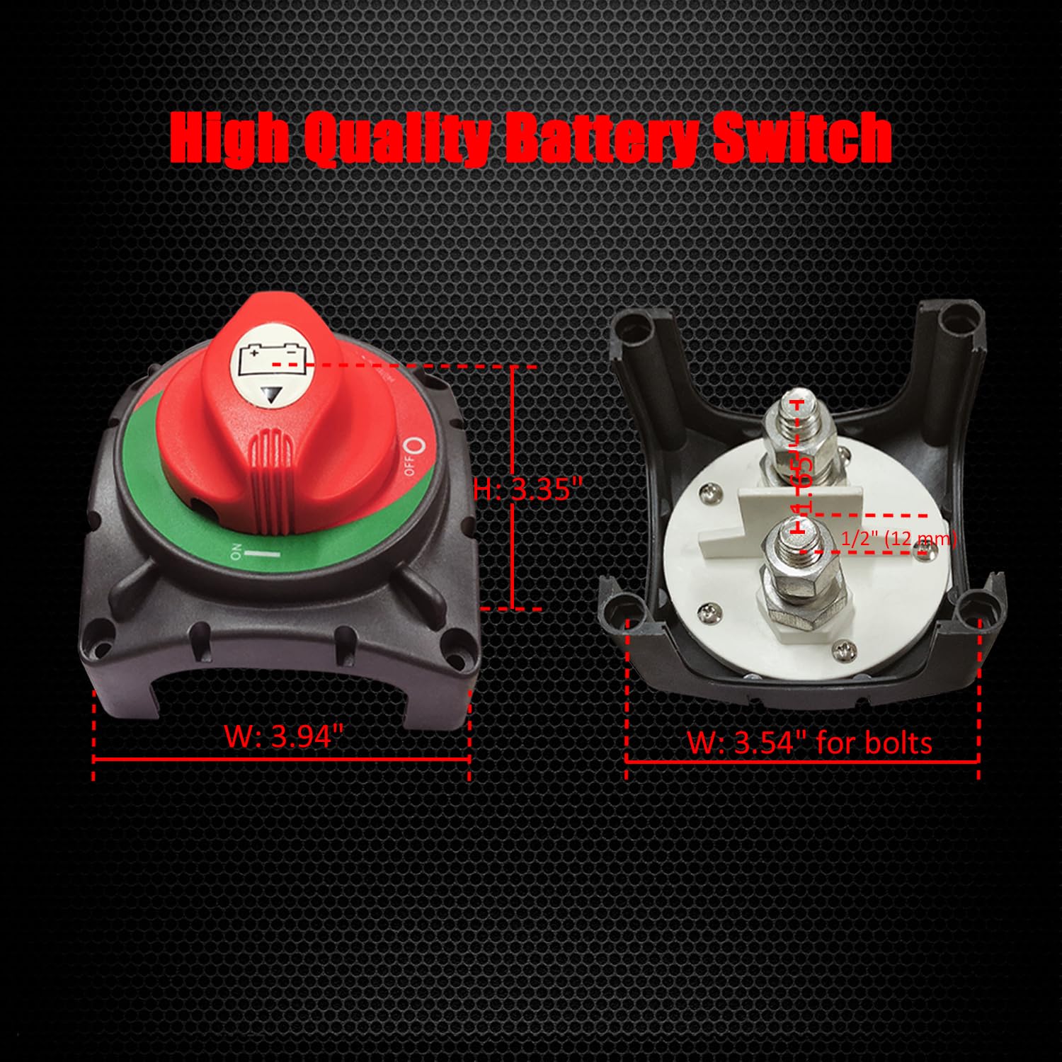 Ampper High Current Battery Switch, 12-48 V Battery Master Cut Disconnect Switch Isolator For Marine Boat, Ship, Yacht, Rv, Truc