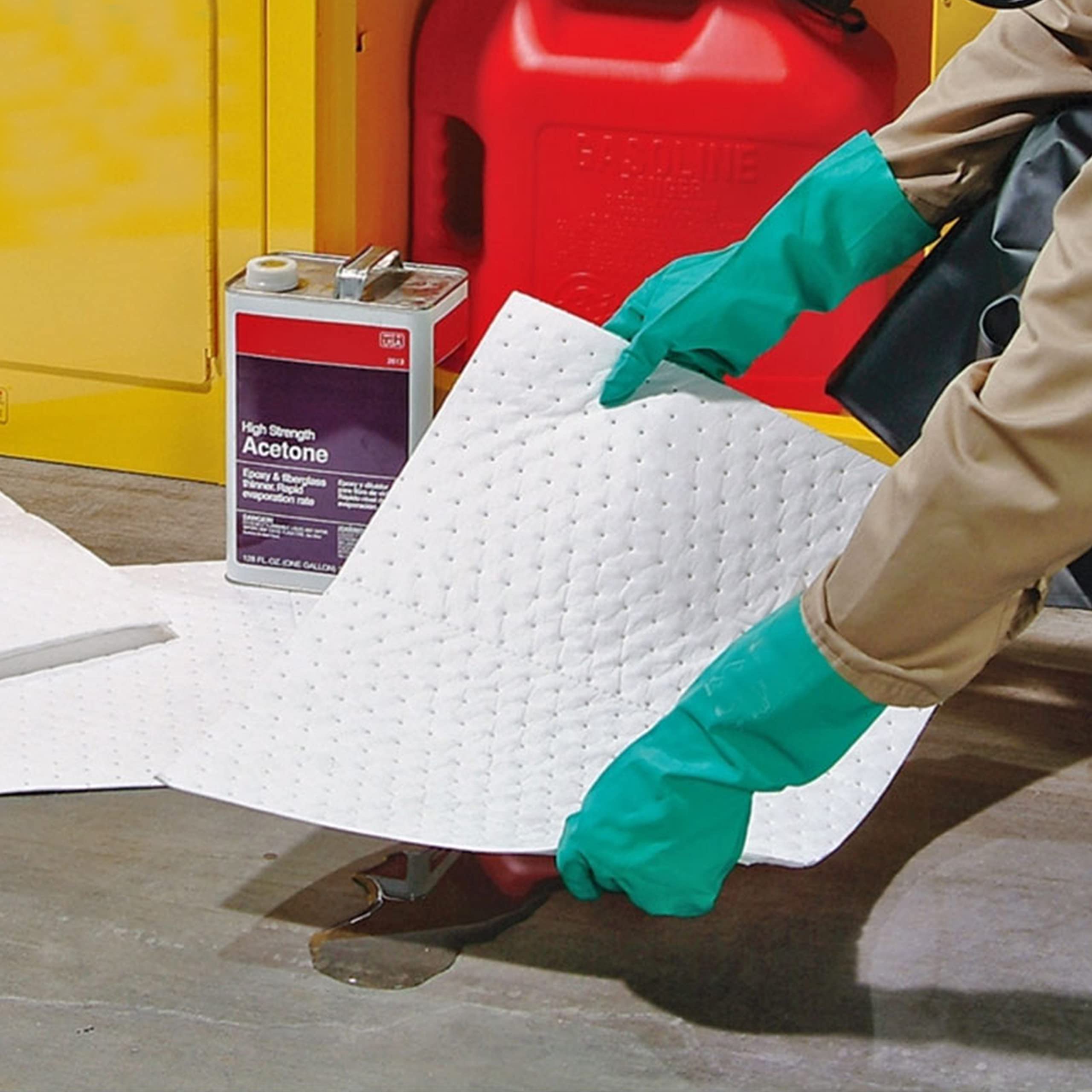 Aain Aa003 Absorbent Mat Pad Heavyweight Oil Absorbent Pads,15'' X 20'',White 100Pcs
