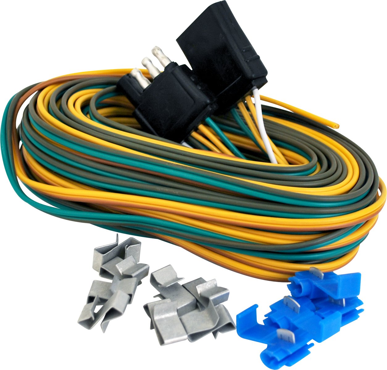 Attwood 7621-7 All-In-One Complete Boat Trailer 25-Foot Wiring Kit, With Quick Connectors And Attachment Clips