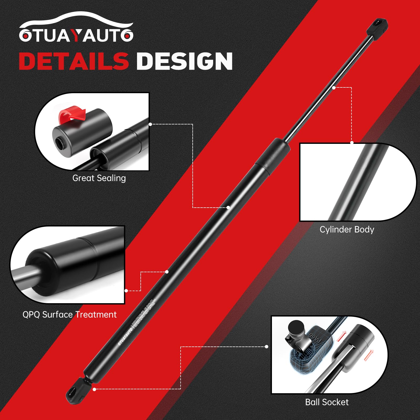 Otuayauto Front Hood Struts, Hood Lift Support Shock Replacement For 2010-2015 Lexus Rx350 Rx450H, 6755 53440-0E020 Sg229046, Pa