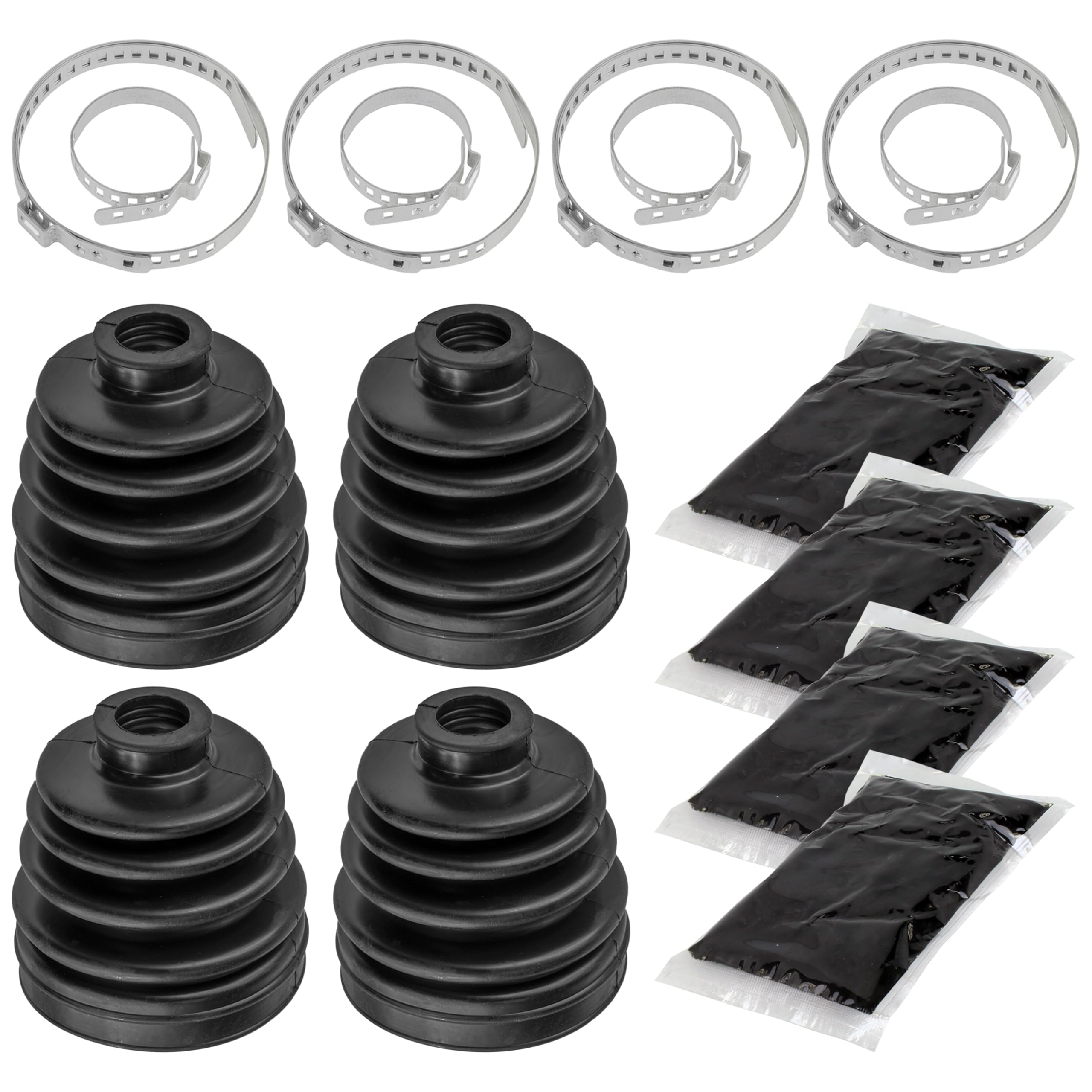 Caltric 2 Rear Axle Inner And Outer CV Boot Kits Compatible with Polaris Sportsman 700 2002 2003 2004 2005