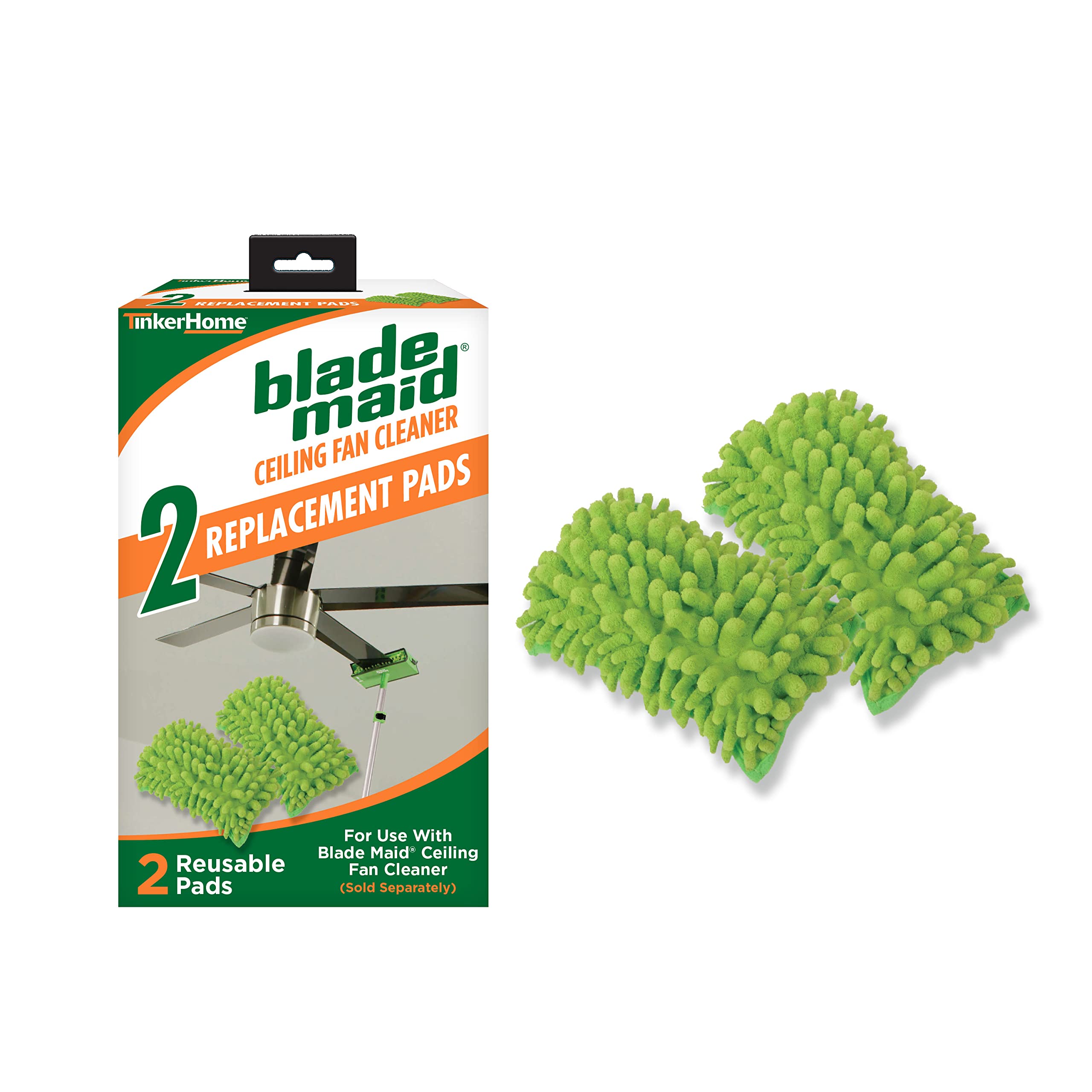 Blade Maid Microfiber Ceiling Fan Blade Cleaner Pads | Reusable Duster Replacement Pads For Blade Maid With Extendable Pole, Wal