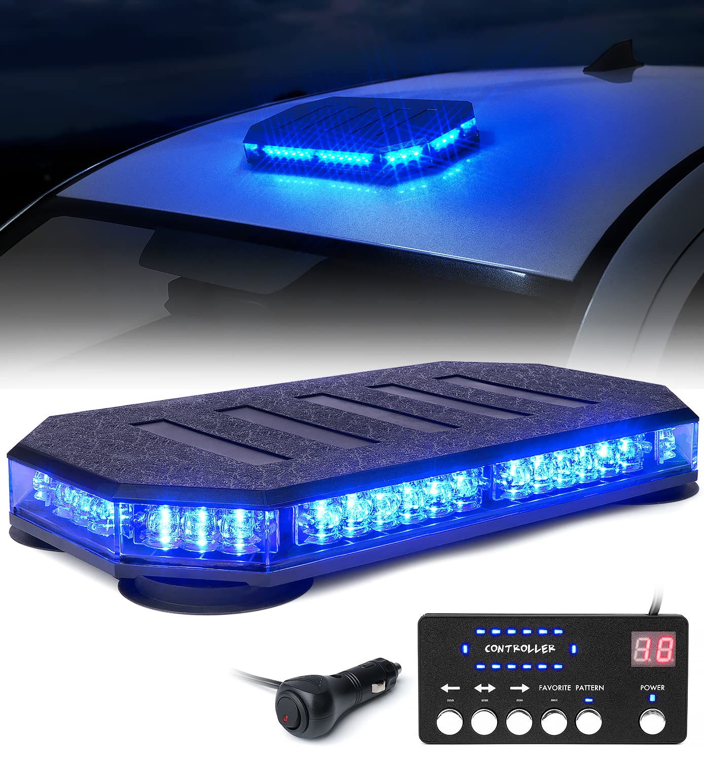 Lumenix 42 Led Roof Top Strobe Beacon Light Bar Hazard Warning Emergency Flashing Police Cop Lights With Controller For First Re