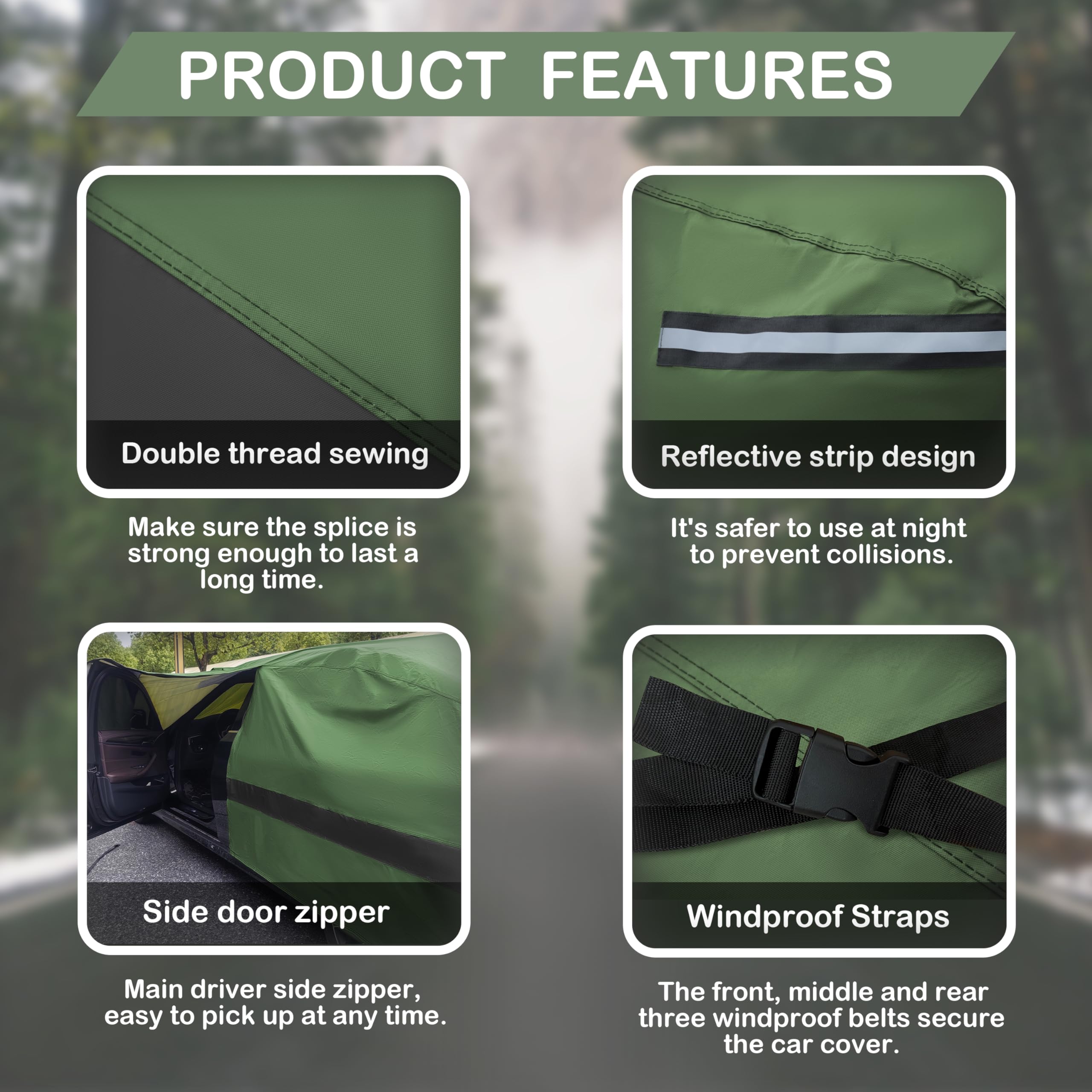 Jurmon Heavy Duty Outdoor Car Cover Compatible With Jeep Wrangler 2 Door,Waterproof All Weather For Automobiles, Outdoor Full Co
