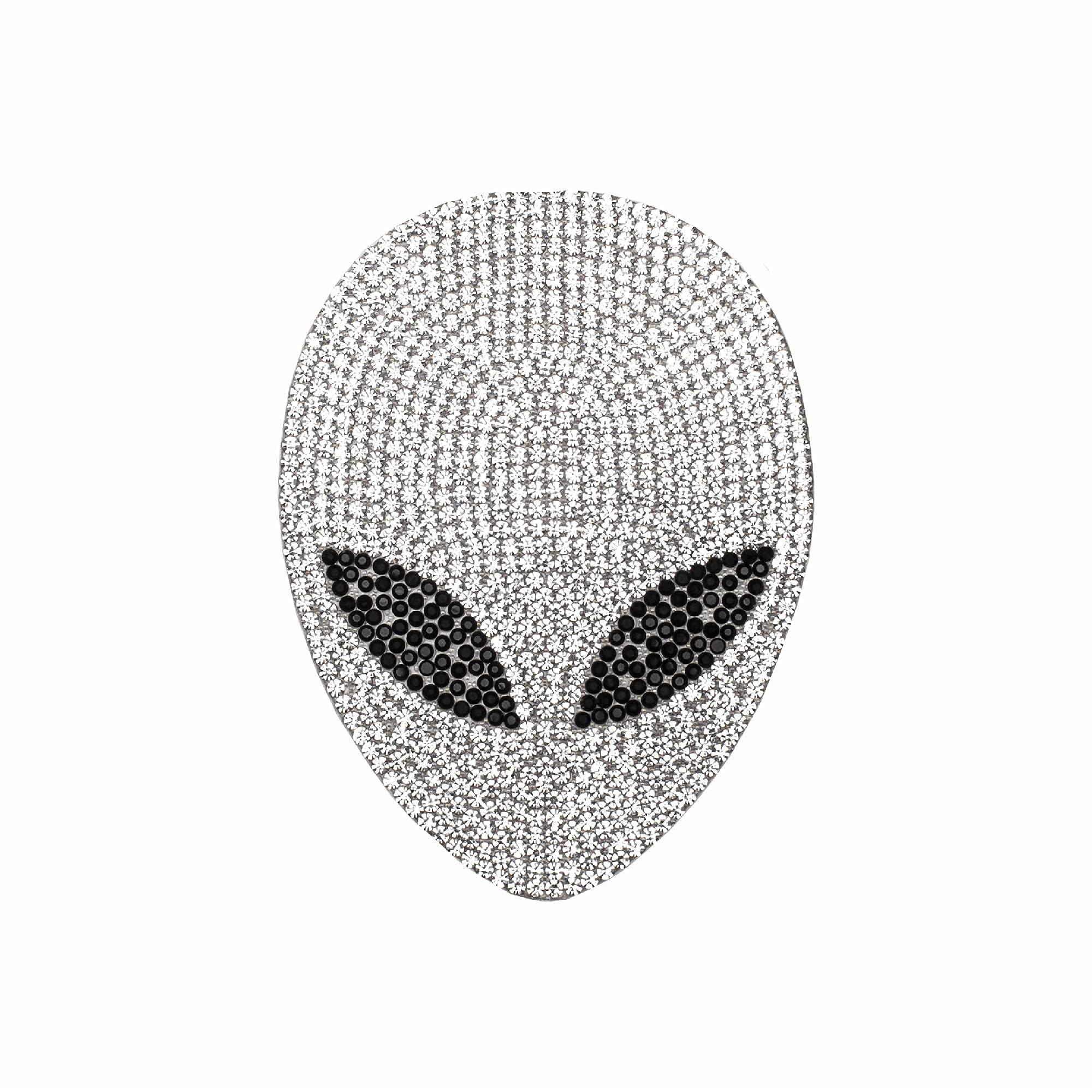 GiveMOJO Silver Bling Alien Car Decal - 4'' Rhinestone Xenomorph Sticker, Waterproof, 4" Tall, 2.5" Wide