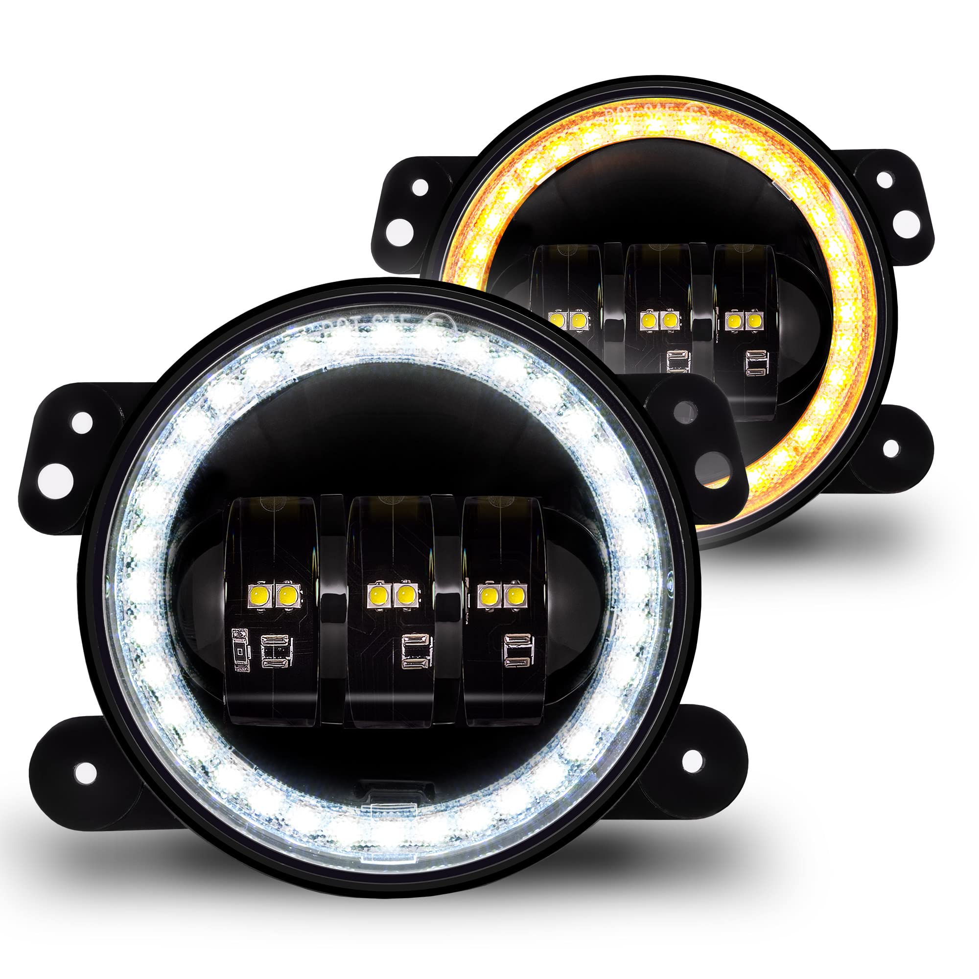 True Mods 4'' 60W Led Fog Lights Replacement For 2007-2018 Jeep Wrangler Jk Unlimited Jku Sport S Rubicon Sahara Front Bumper Of