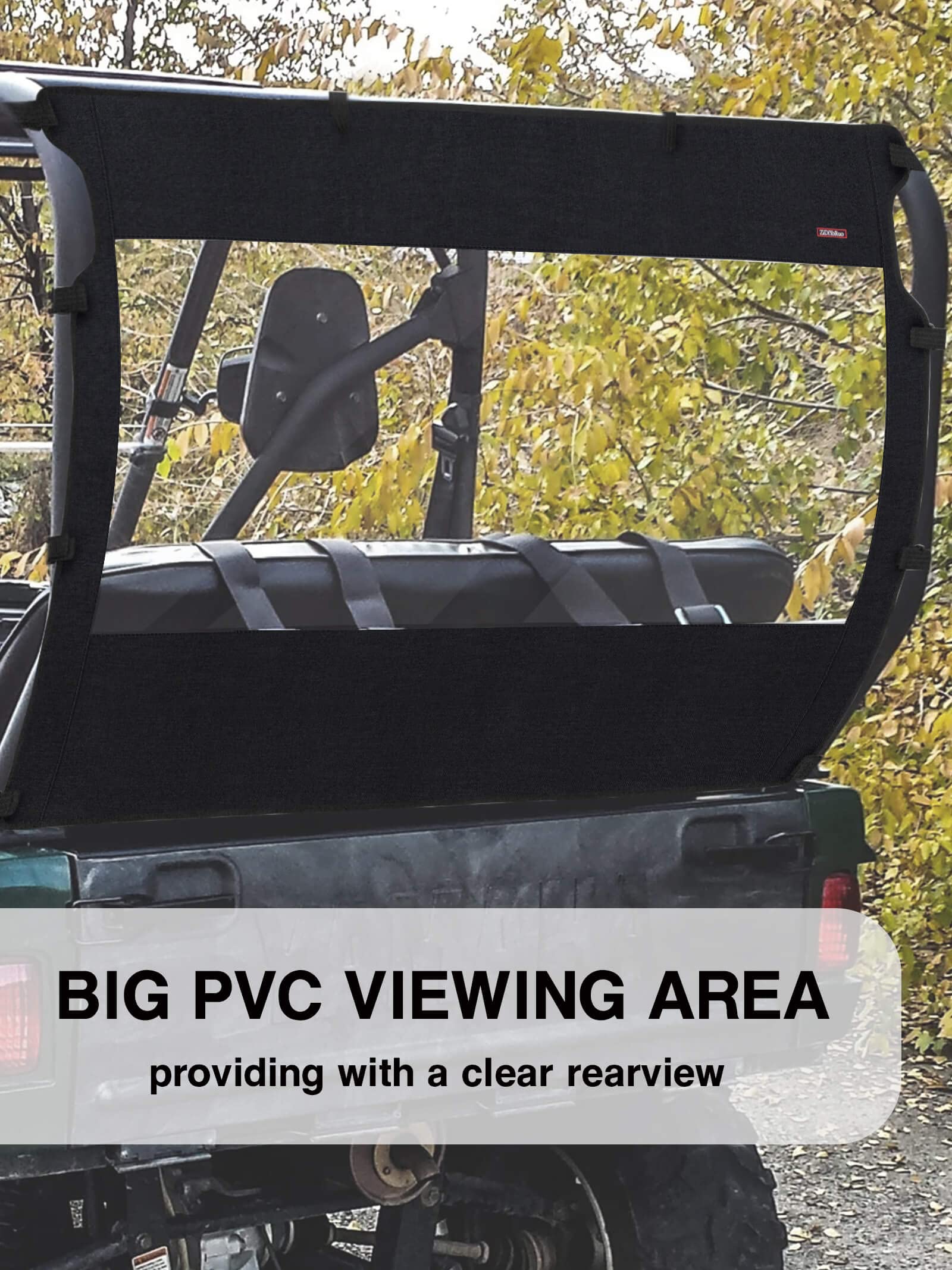 ZIDIYORUO Soft Rear Windshield for Yamaha Rhino & Massimo UTVs - PVC Windscreen with Excellent Visibility, Waterproof & Tough Ag
