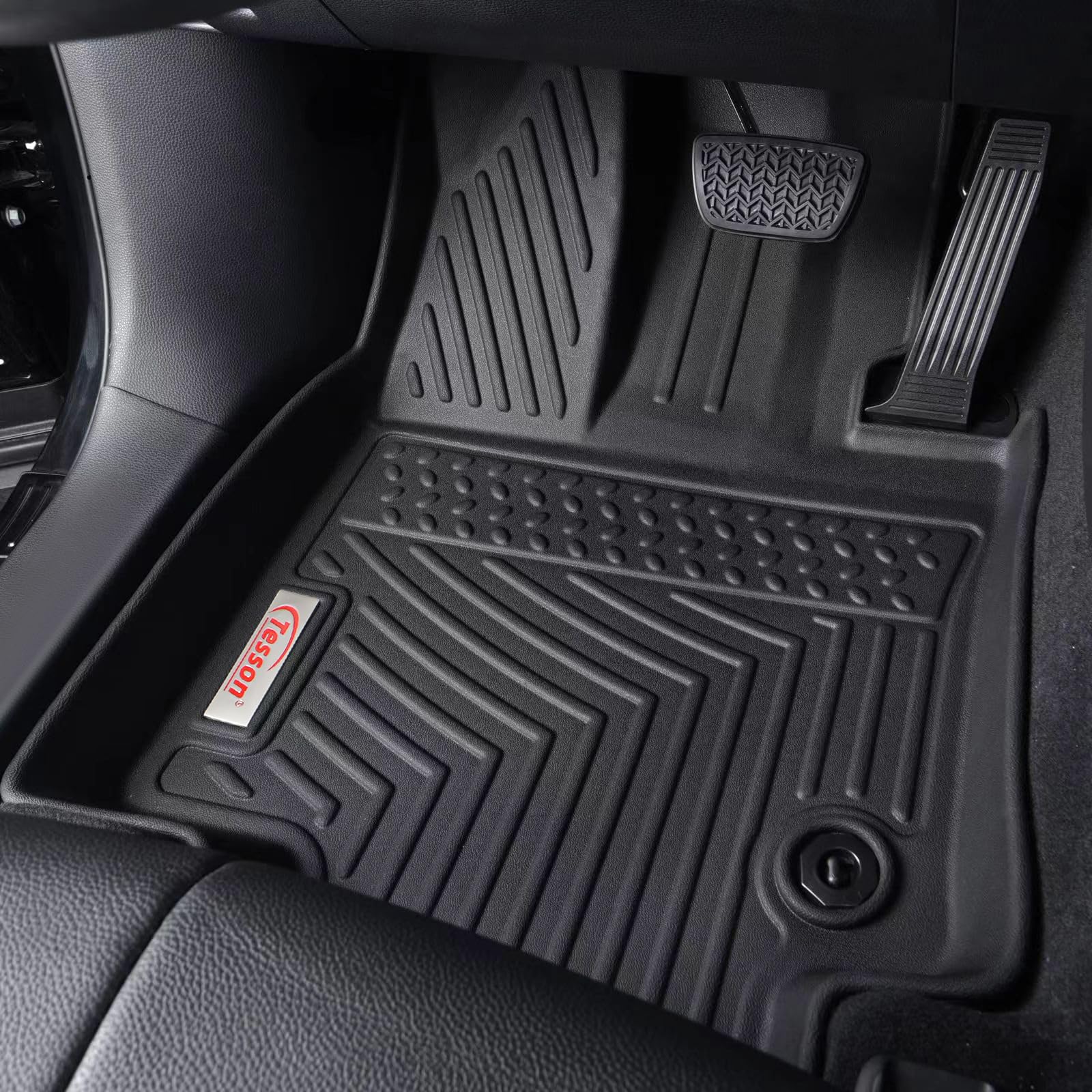Tesson All Weather Floor Mats Accessories 3 Row Liners Set & Cargo Mats Custom Fit for 7 Seats 2021-2025 Chevy Chevrolet Tahoe/G